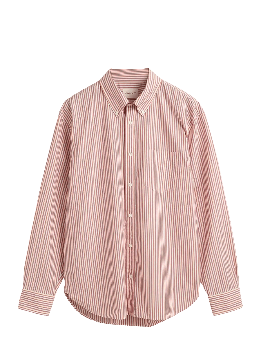 Gant - REL HERITAGE POPLIN STRIPE SHIRT - gestreifte hemden - brick red - 1