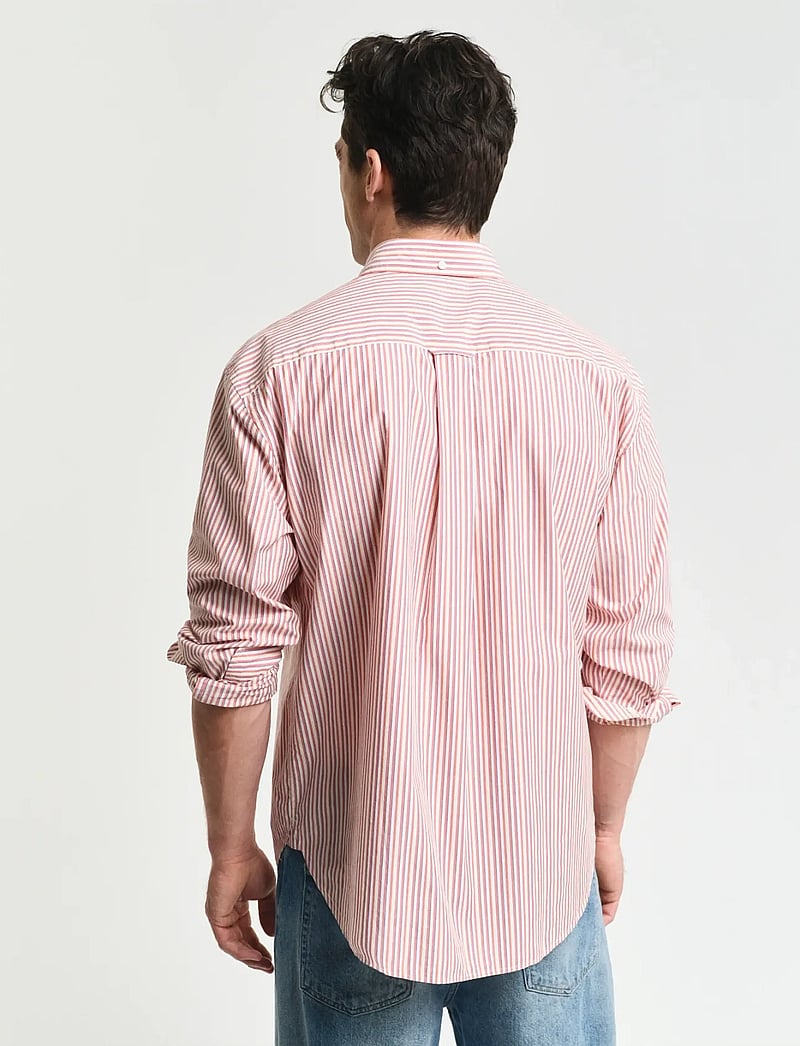 GANT - REL HERITAGE POPLIN STRIPE SHIRT - stribede skjorter - brick red - 2