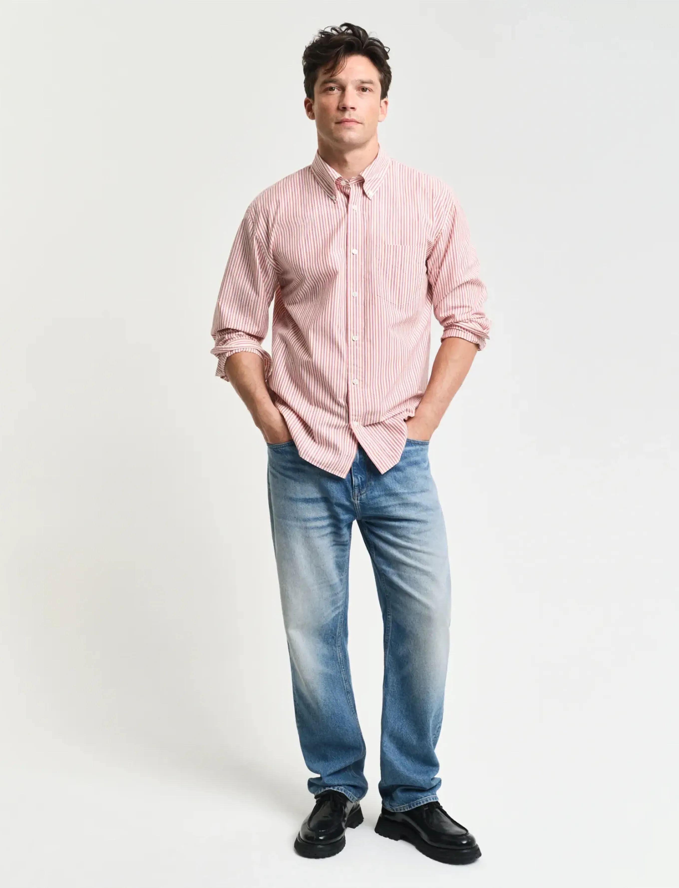 Gant - REL HERITAGE POPLIN STRIPE SHIRT - gestreifte hemden - brick red - 4