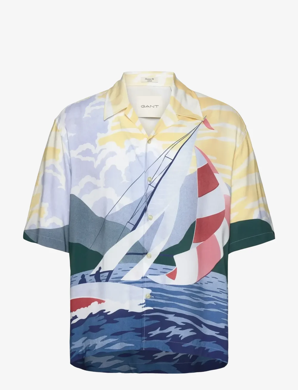 GANT - REL SCENERY SAILING SHIRT - kortärmade skjortor - ruby red - 0