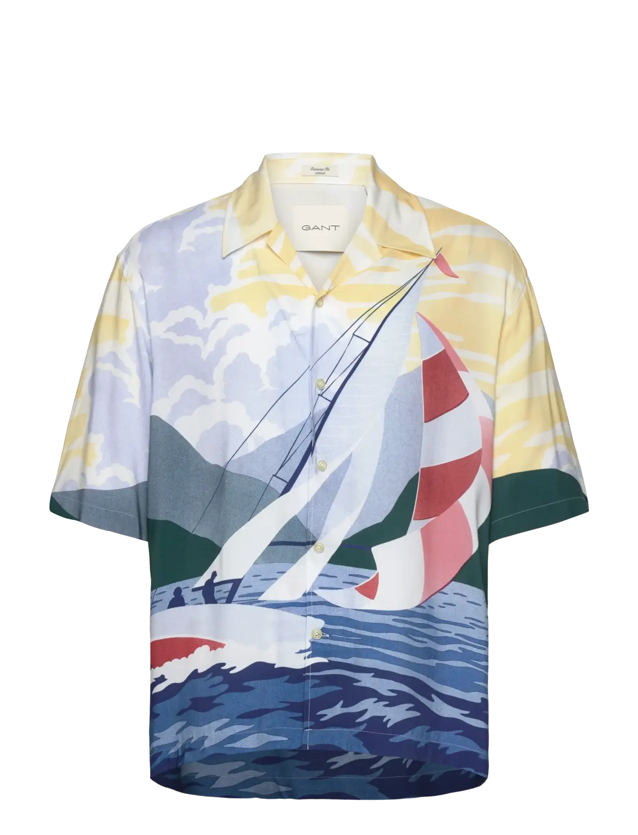 Gant - REL SCENERY SAILING SHIRT - marškiniai trumpomis rankovėmis - ruby red - 1