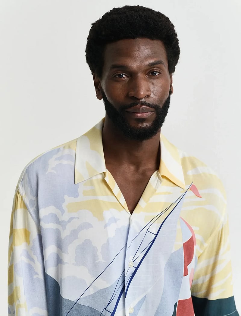 Gant - REL SCENERY SAILING SHIRT - lühikeste varrukatega särgid - ruby red - 4