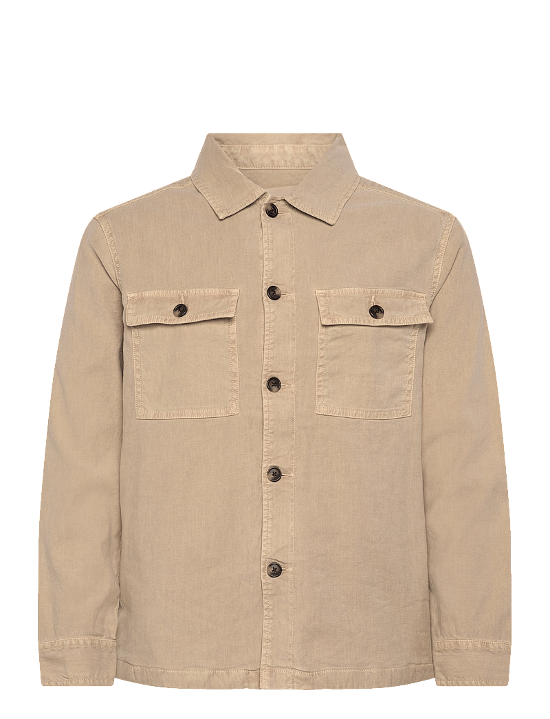 GANT - REG COT/LINEN OVERSHIRT - shop by occasion - dry sand - 1