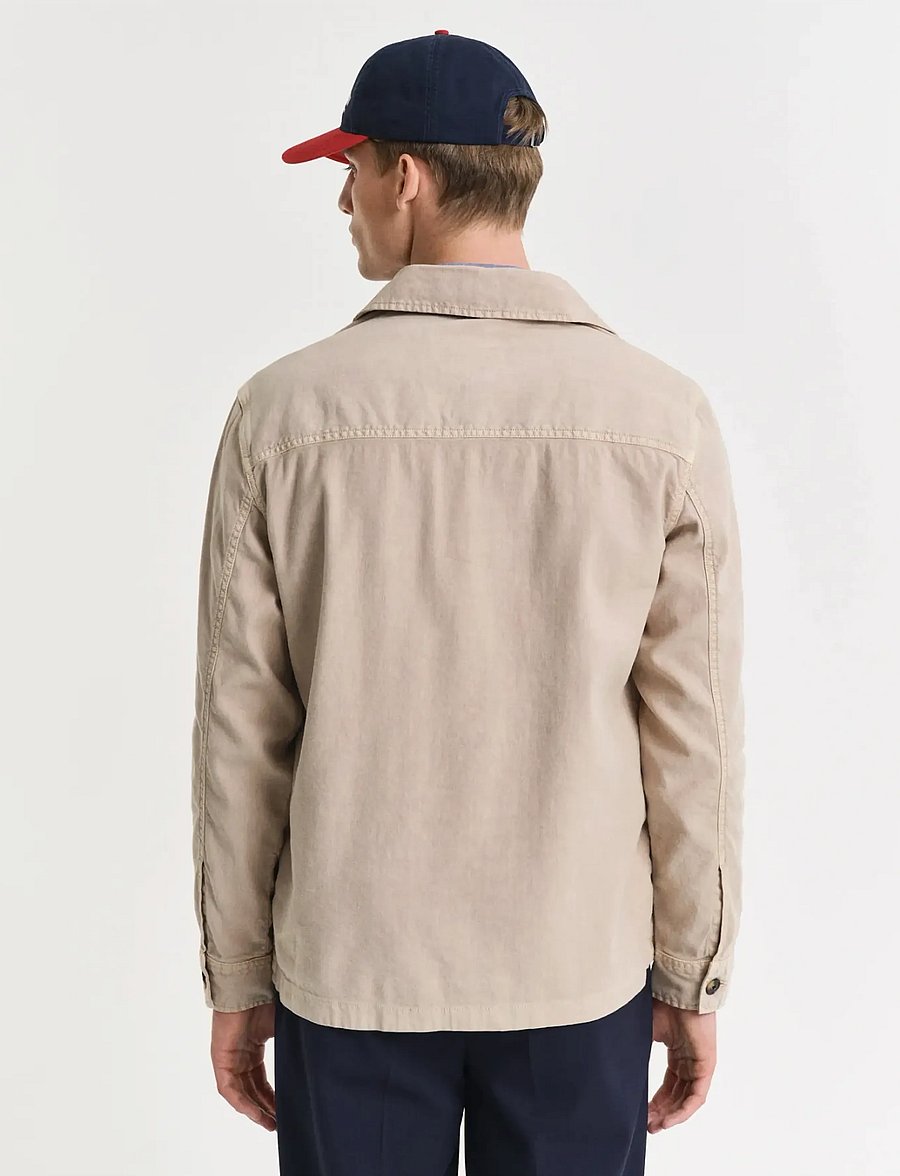 Gant - REG COT/LINEN OVERSHIRT - achetez selon l'occasion - dry sand - 3