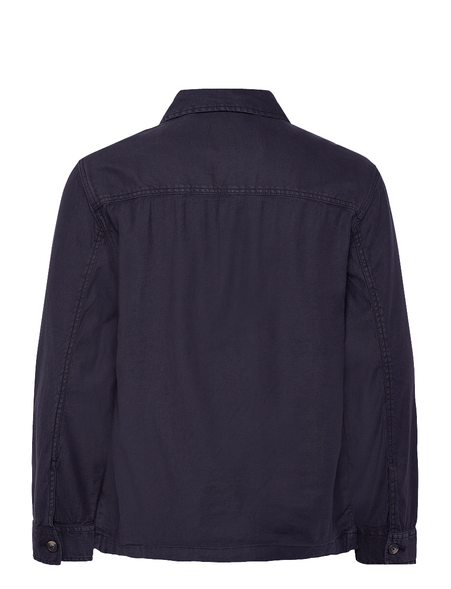 Gant - REG COT/LINEN OVERSHIRT - overshirts - evening blue - 1