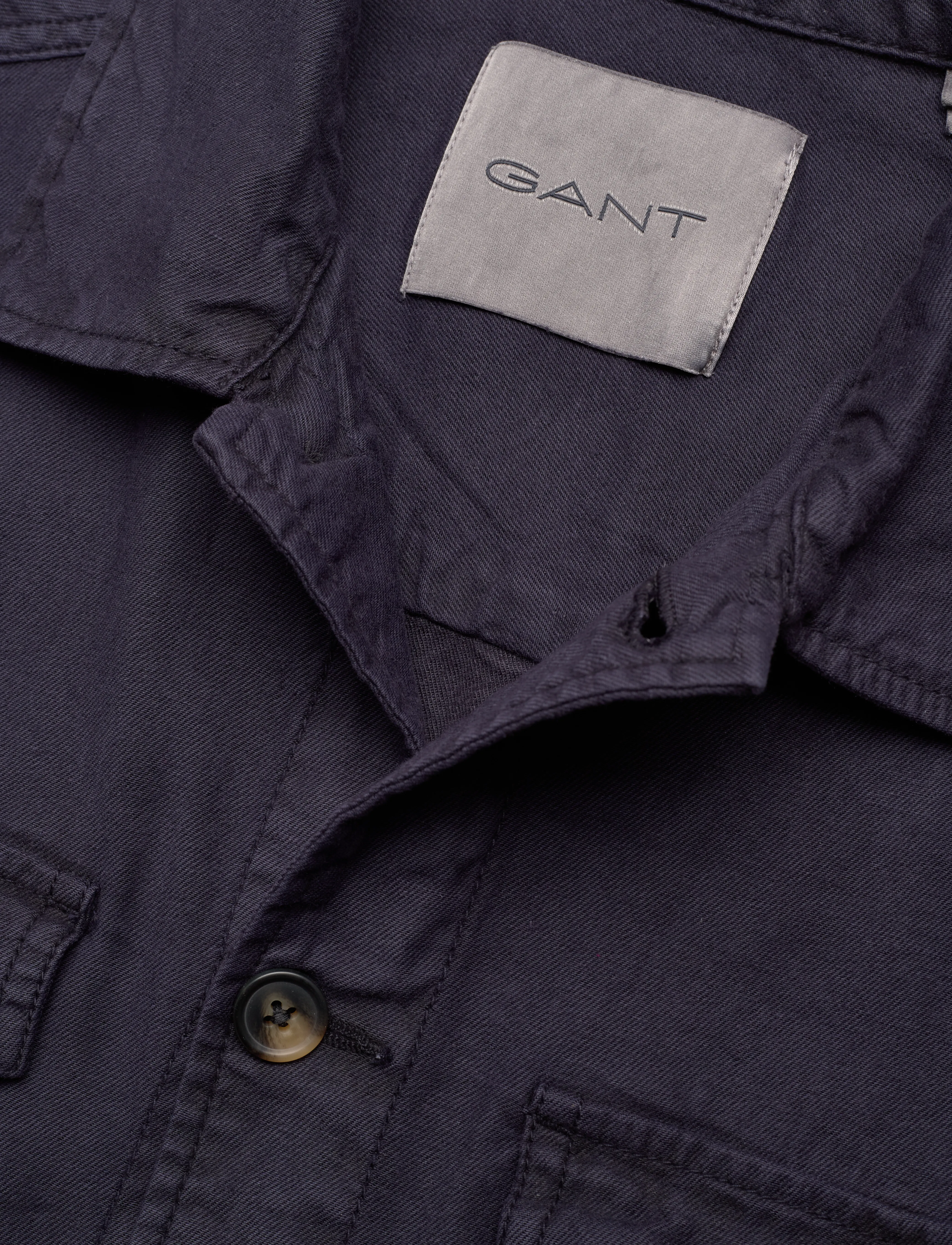 Gant - REG COT/LINEN OVERSHIRT - overshirts - evening blue - 2