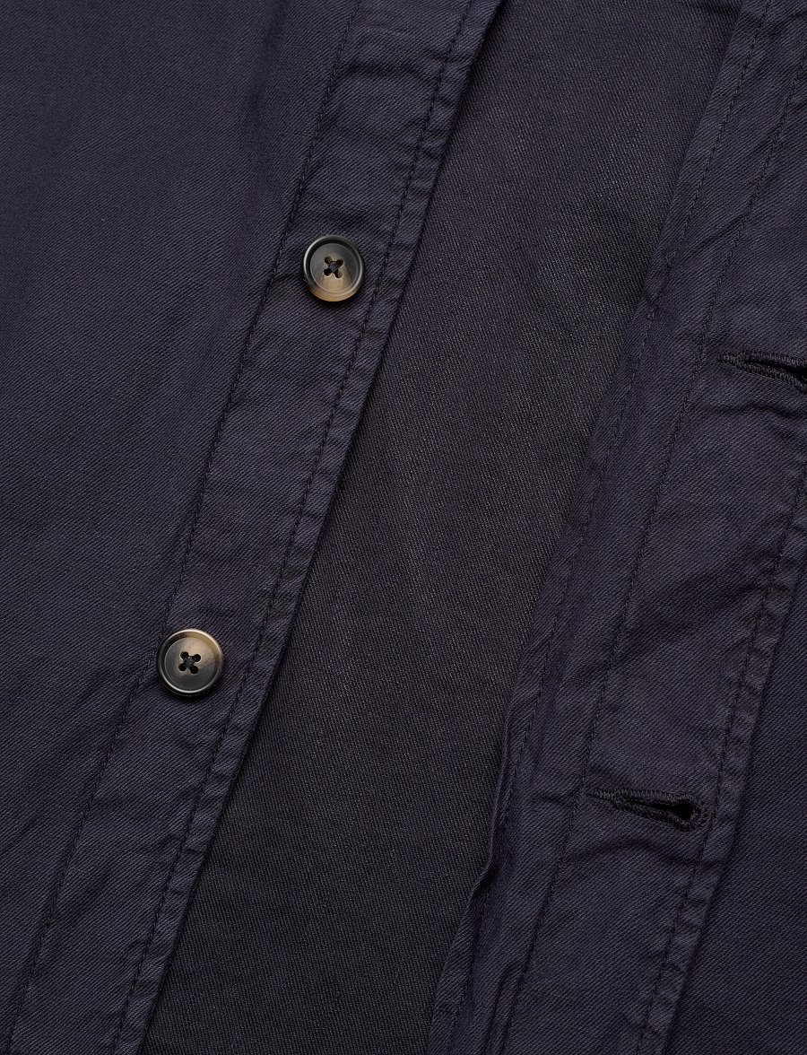 Gant - REG COT/LINEN OVERSHIRT - overshirts - evening blue - 4