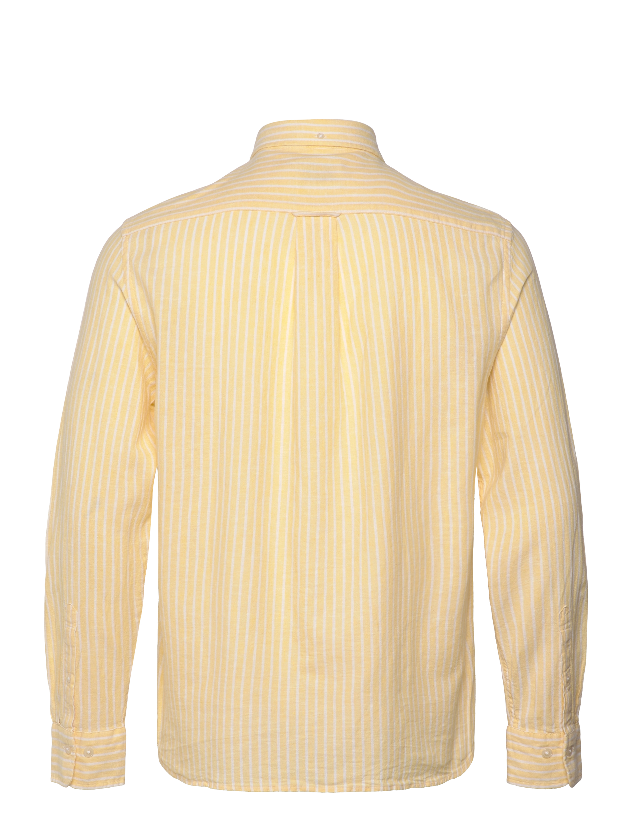 Gant - REG COTTON LINEN STRIPE SHIRT - hørskjorter - banana yellow - 2
