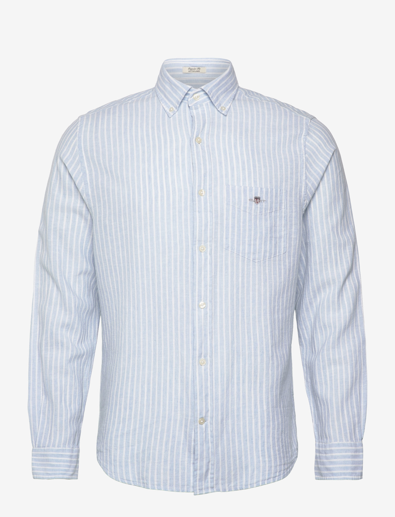 Gant - REG COTTON LINEN STRIPE SHIRT - chemises de lin - fresh blue - 0