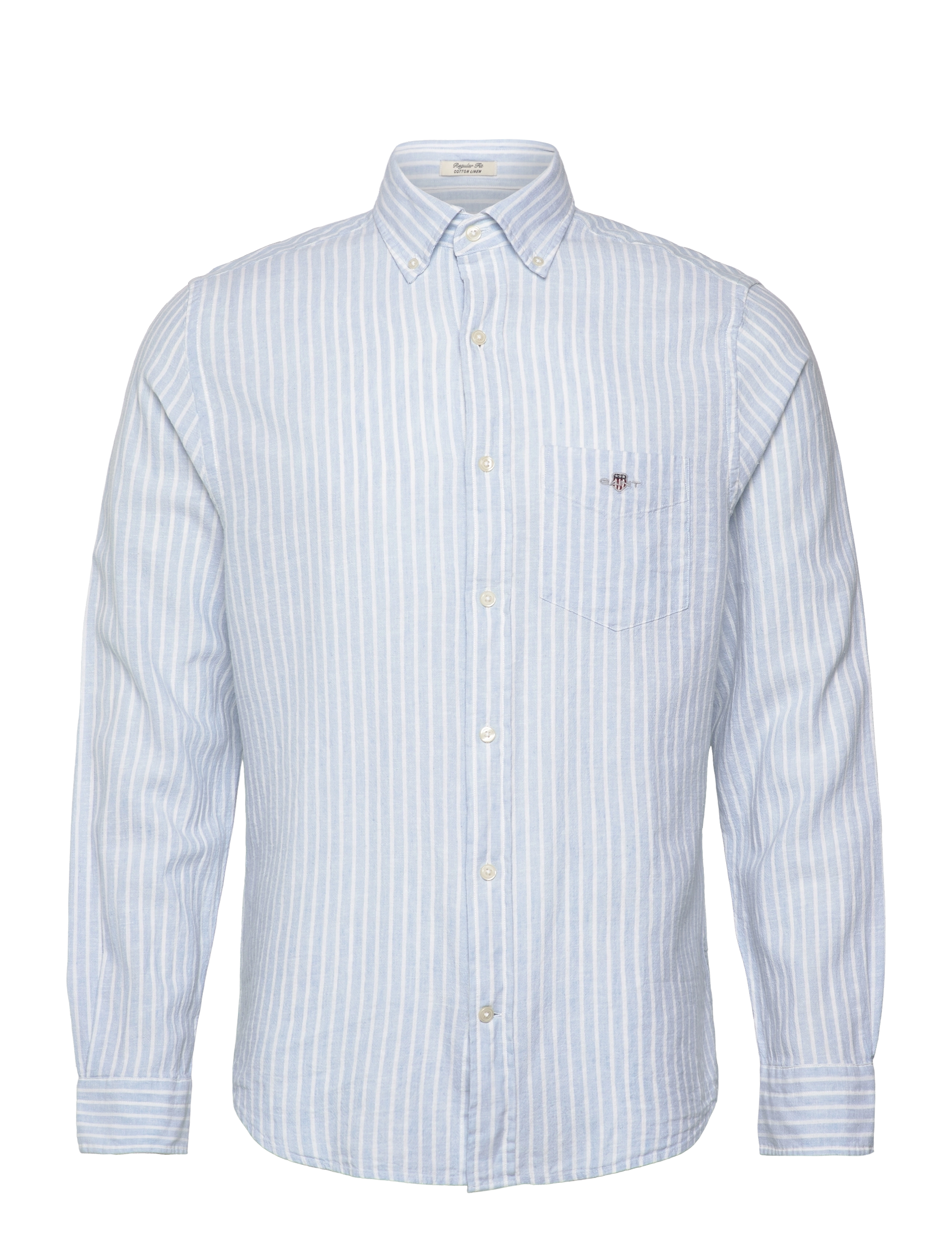 Gant REG COTTON LINEN STRIPE SHIRT - Skjorter - FRESH BLUE / blue
