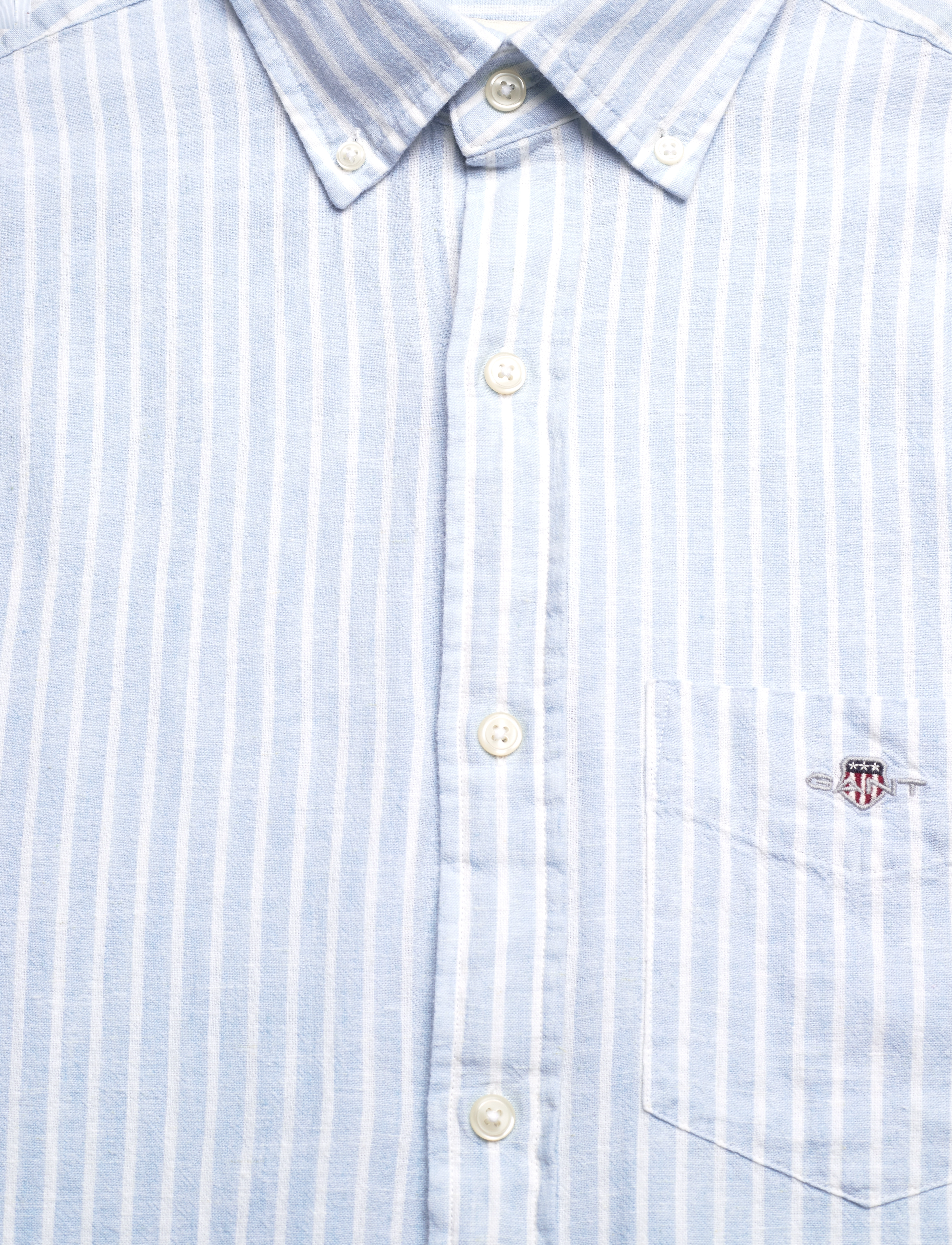 Gant - REG COTTON LINEN STRIPE SHIRT - chemises de lin - fresh blue - 2