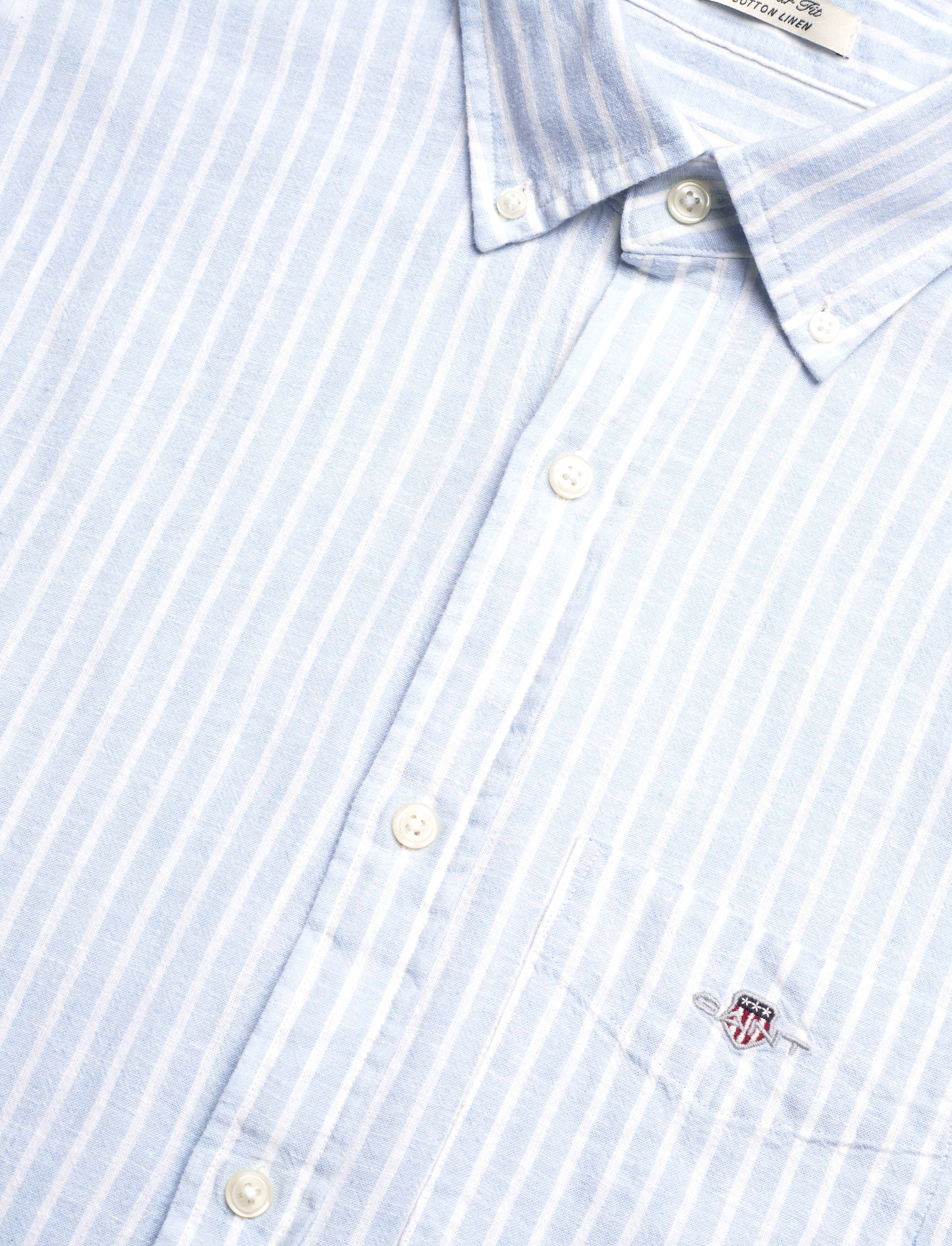 Gant - REG COTTON LINEN STRIPE SHIRT - chemises de lin - fresh blue - 3
