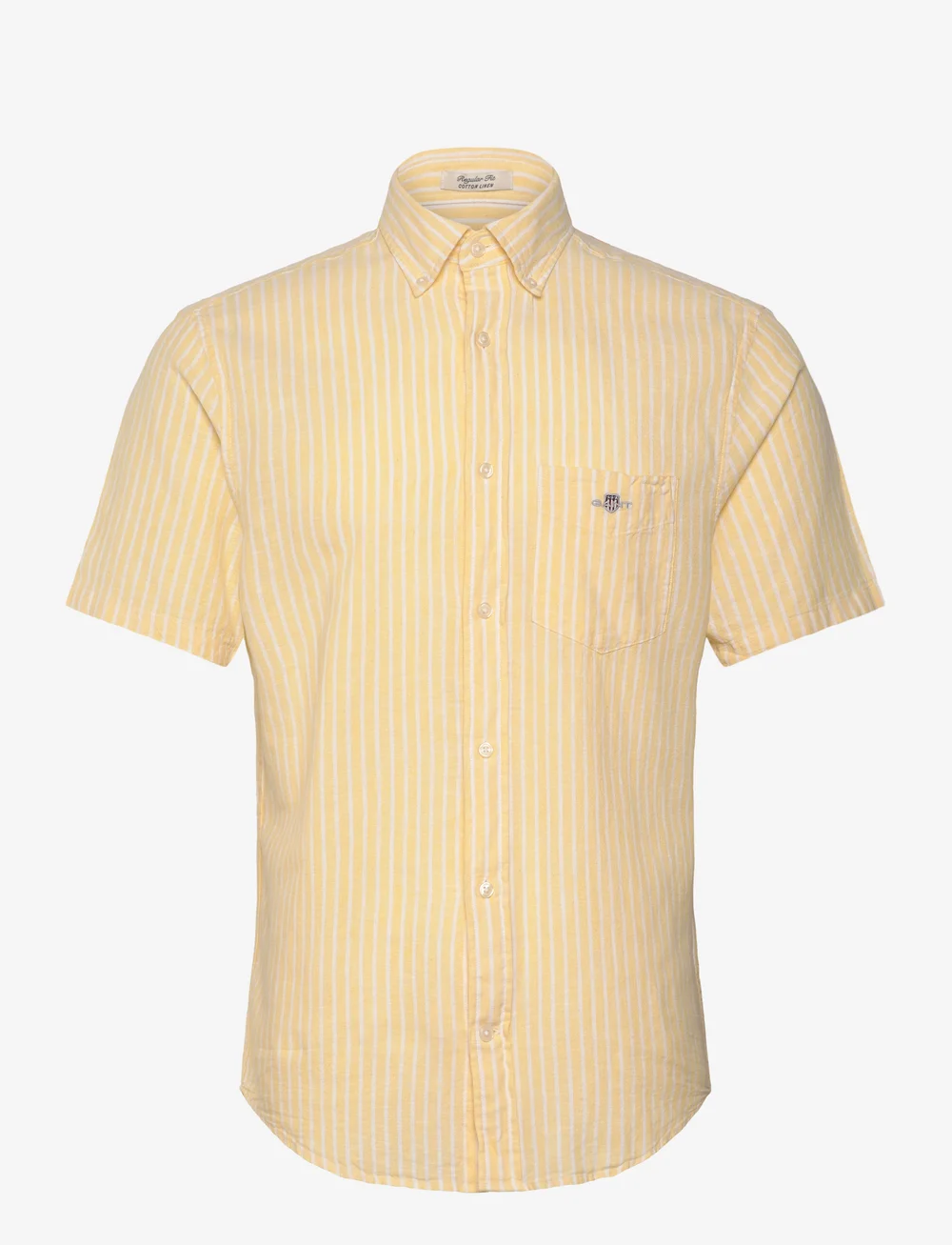 GANT - REG COTTON LINEN STRIPE SS SHIRT - leinenhemden - banana yellow - 0