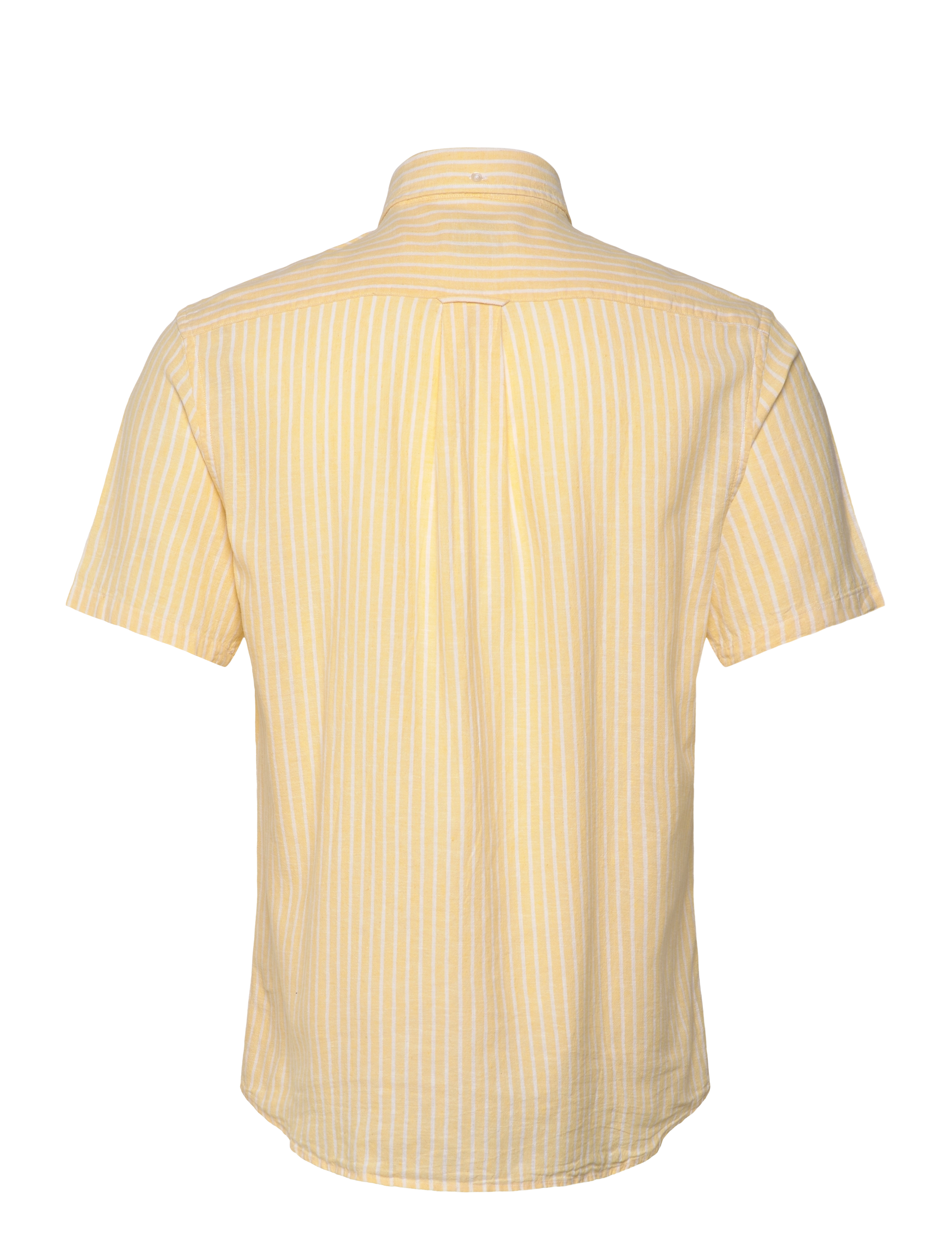Gant - REG COTTON LINEN STRIPE SS SHIRT - lininiai marškiniai - banana yellow - 2