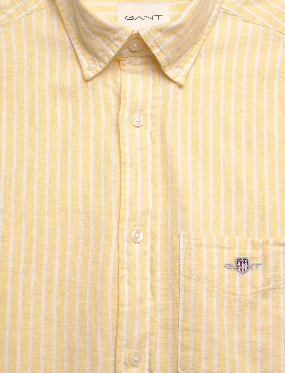 GANT - REG COTTON LINEN STRIPE SS SHIRT - leinenhemden - banana yellow - 2
