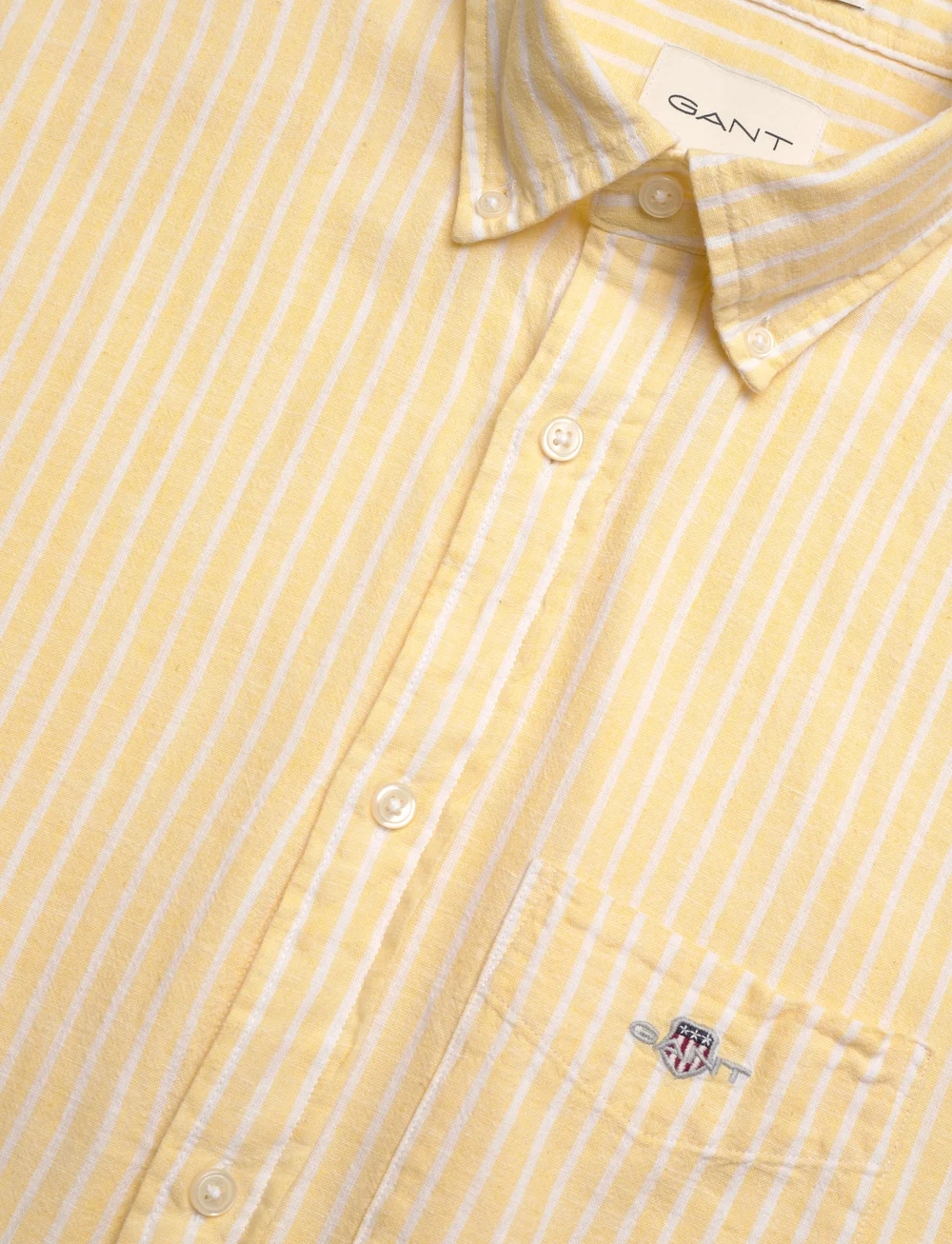 GANT - REG COTTON LINEN STRIPE SS SHIRT - leinenhemden - banana yellow - 3