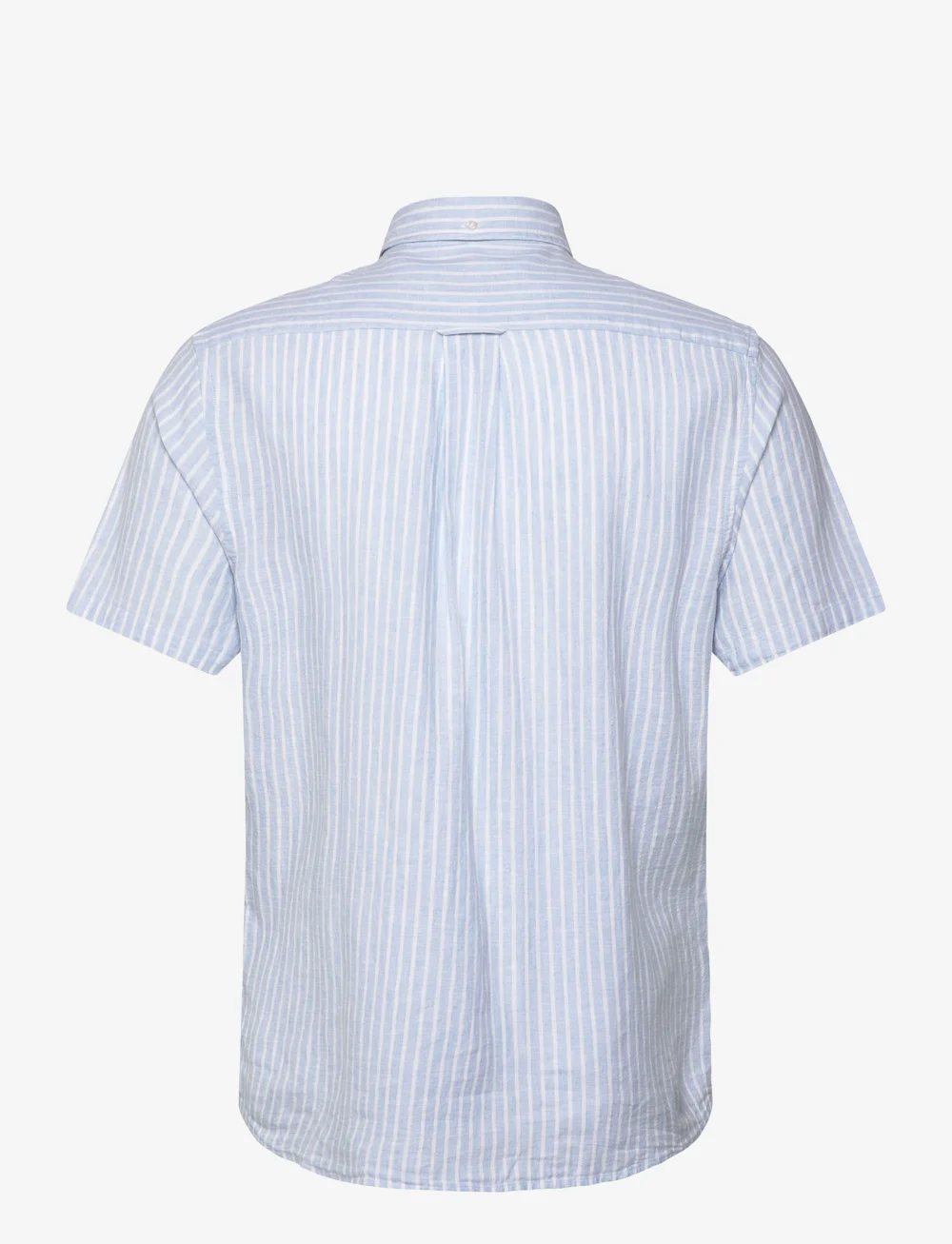 GANT - REG COTTON LINEN STRIPE SS SHIRT - linen shirts - fresh blue - 1