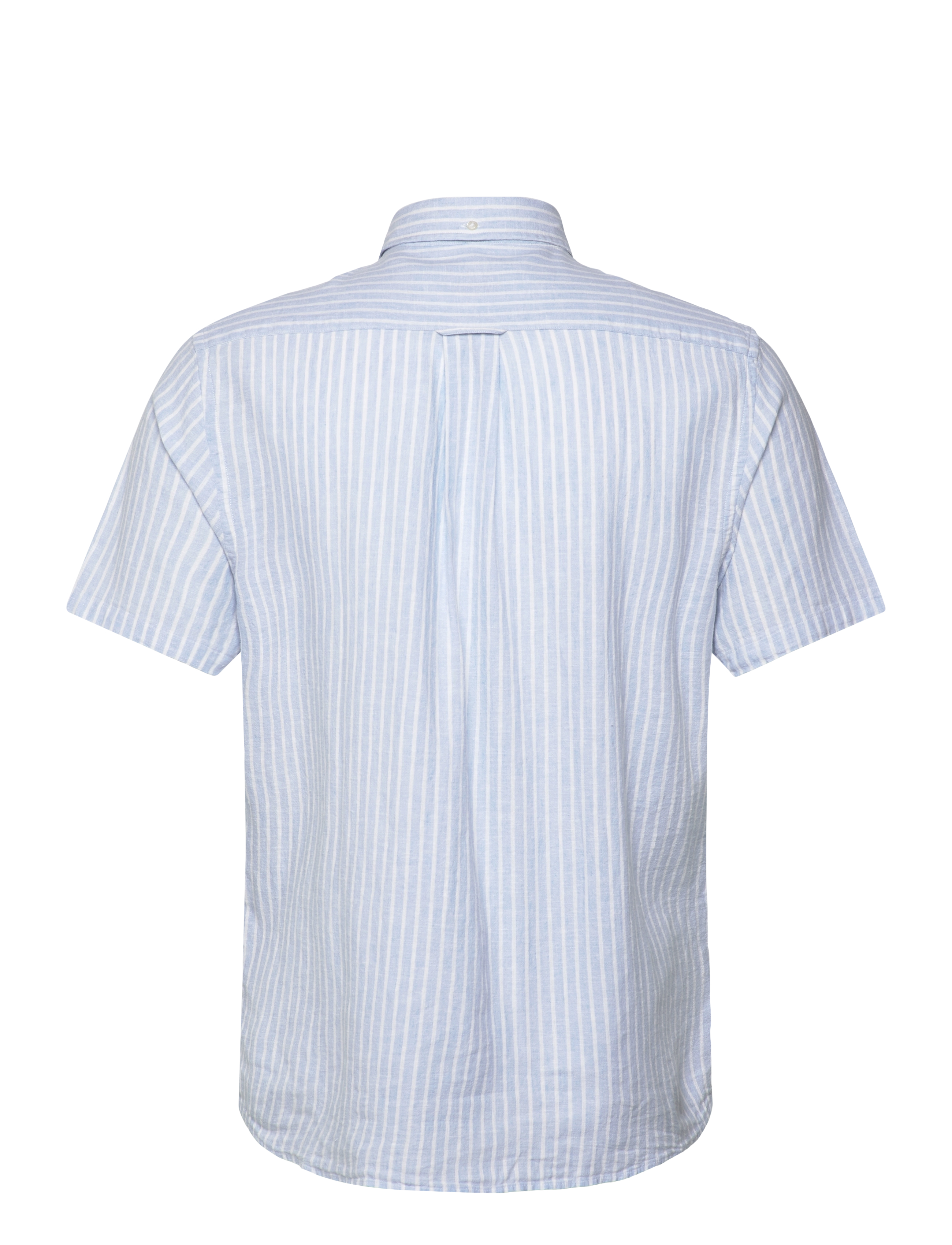 Gant - REG COTTON LINEN STRIPE SS SHIRT - hørskjorter - fresh blue - 2