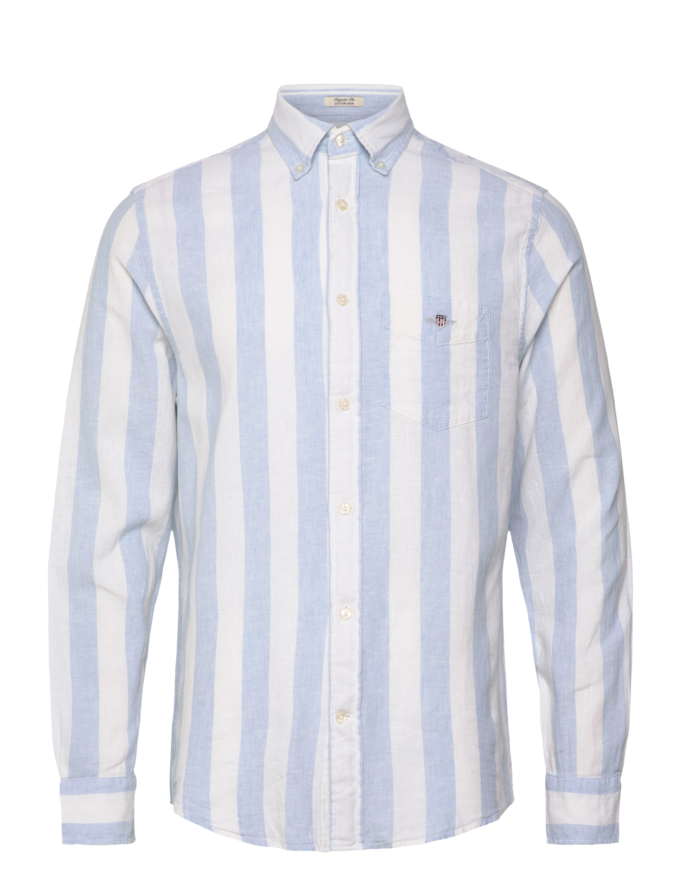 Gant REG COTTON LINEN BOLD STRIPE SHIRT - Särgid - FRESH BLUE / blue