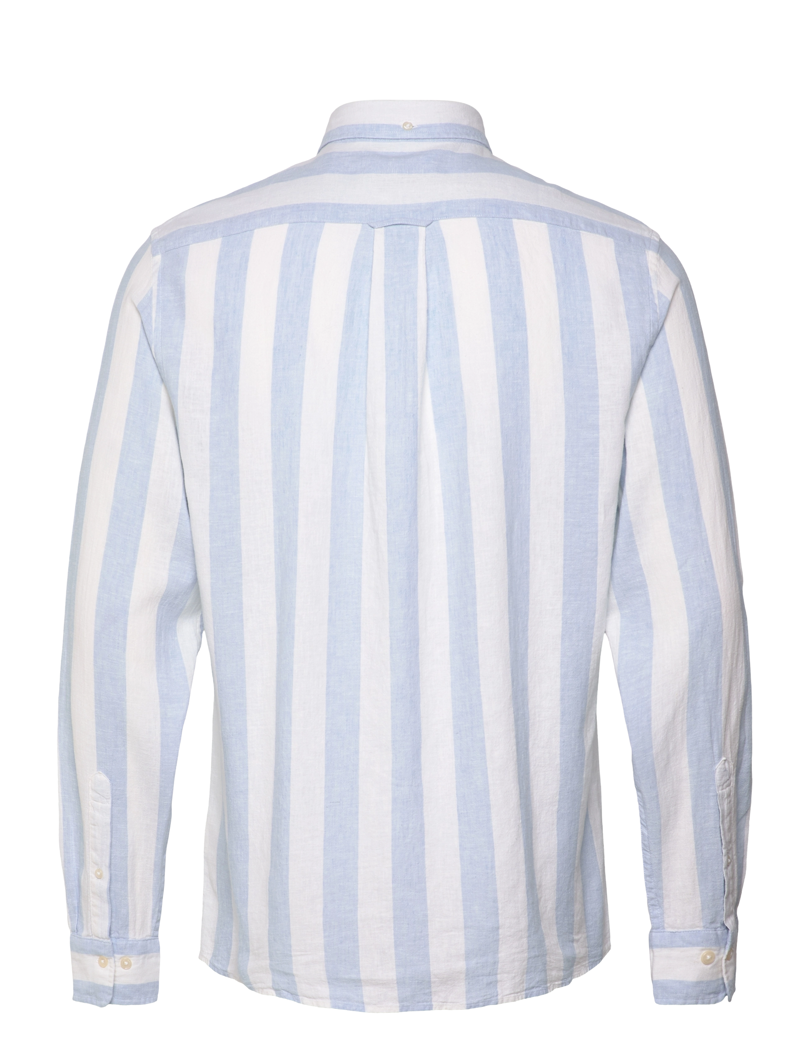 Gant - REG COTTON LINEN BOLD STRIPE SHIRT - stribede skjorter - fresh blue - 2