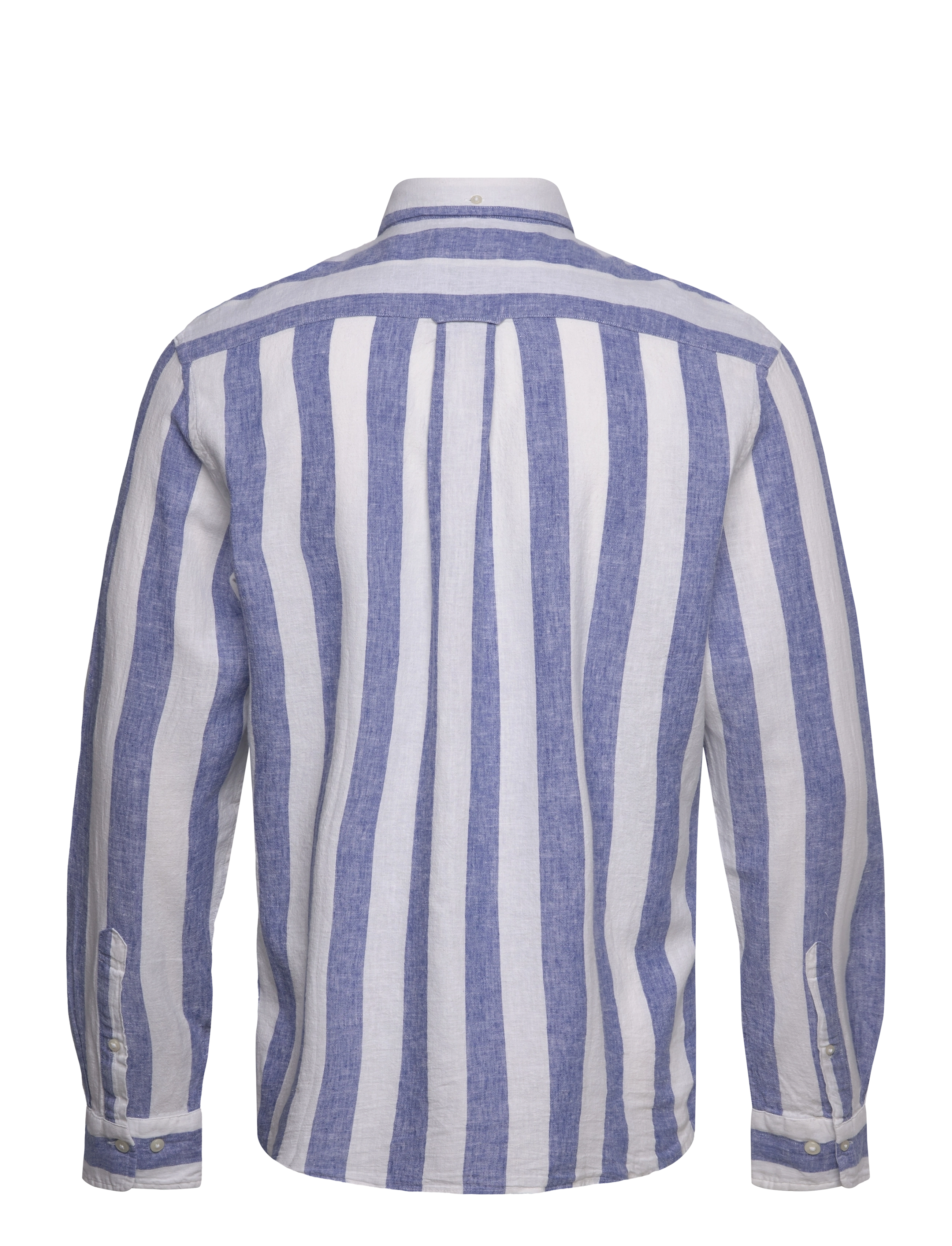 Gant - REG COTTON LINEN BOLD STRIPE SHIRT - gestreifte hemden - rich blue - 2