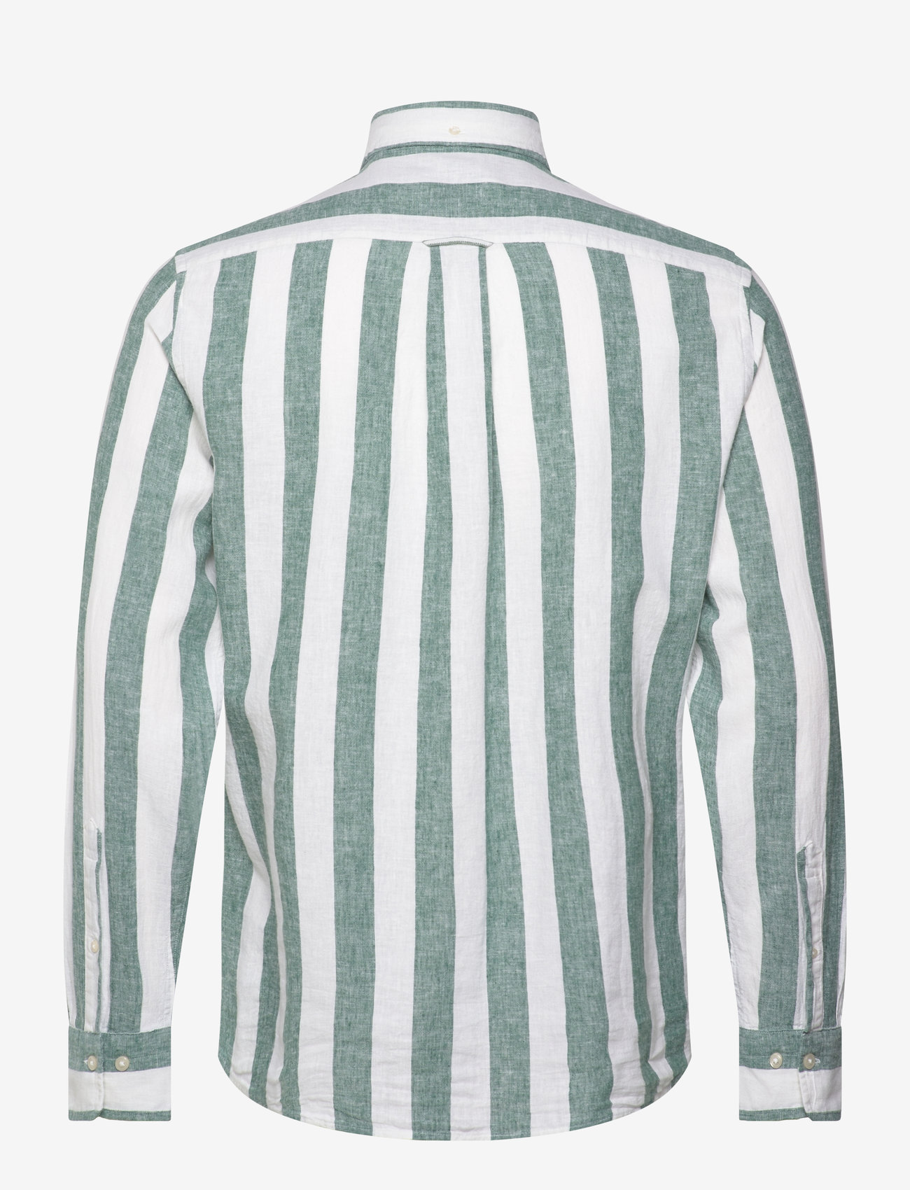 GANT - REG COTTON LINEN BOLD STRIPE SHIRT - woody green - 2