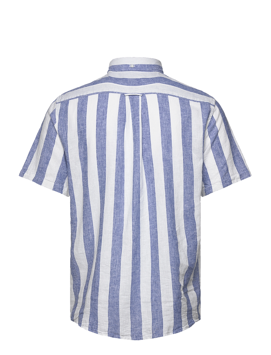 Gant - REG COTTON LINEN STRIPE SS SHIRT - rich blue - 1
