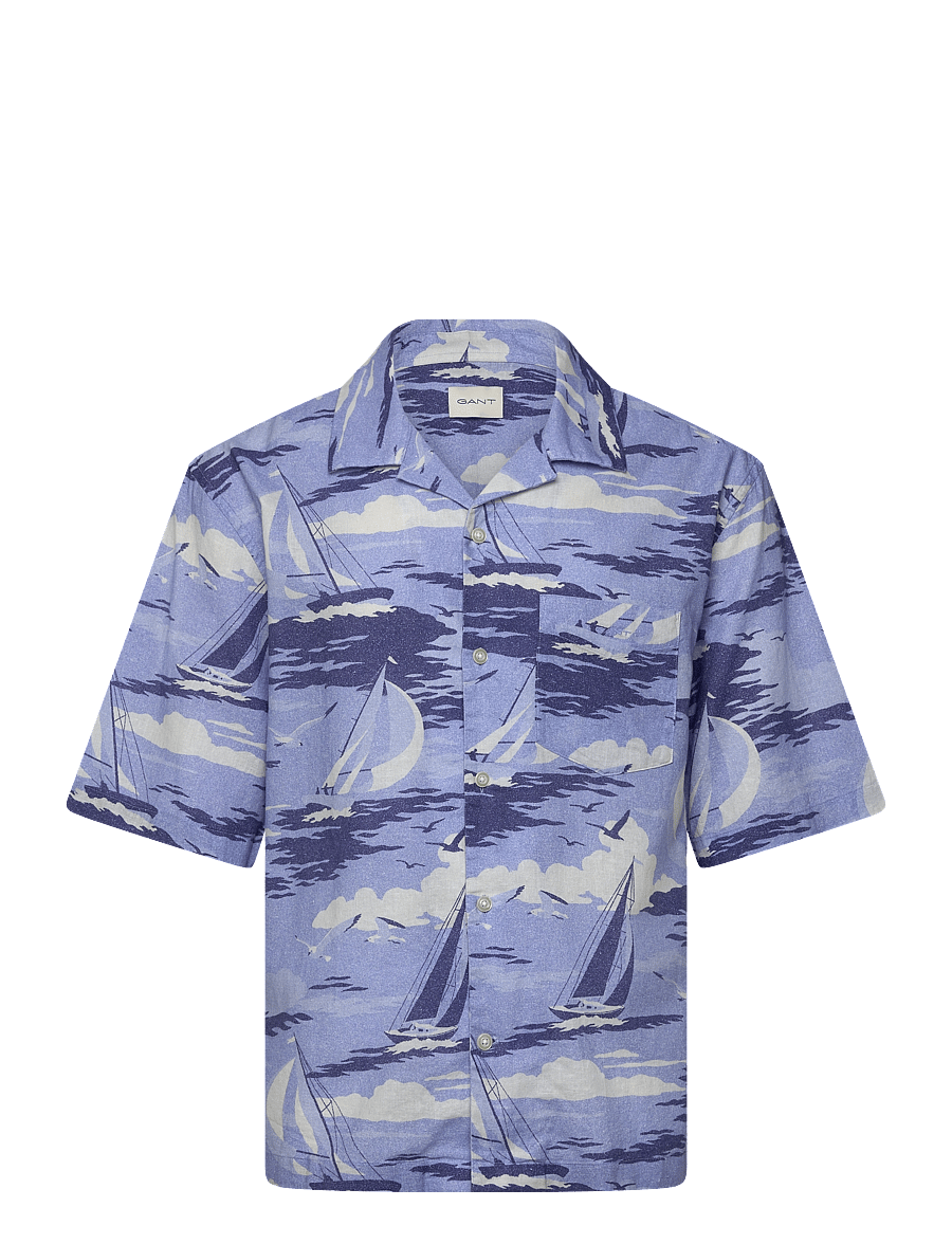 Gant - REL SAILING PRINT SS SHIRT - chemises de lin - fresh blue - 0