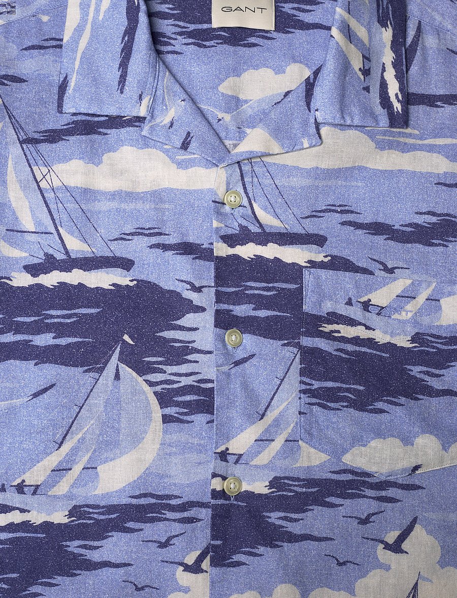 Gant - REL SAILING PRINT SS SHIRT - chemises de lin - fresh blue - 2