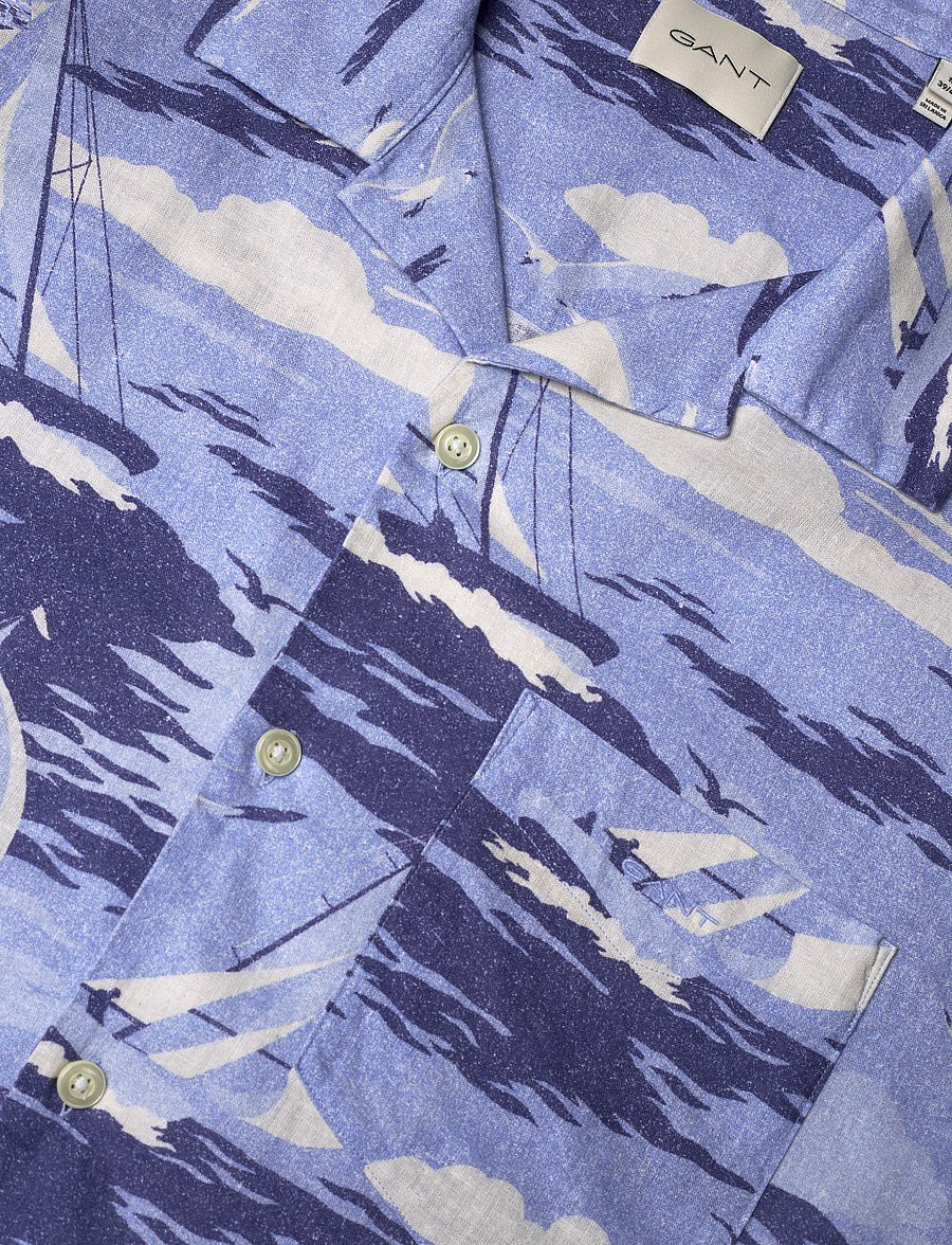 Gant - REL SAILING PRINT SS SHIRT - chemises de lin - fresh blue - 3
