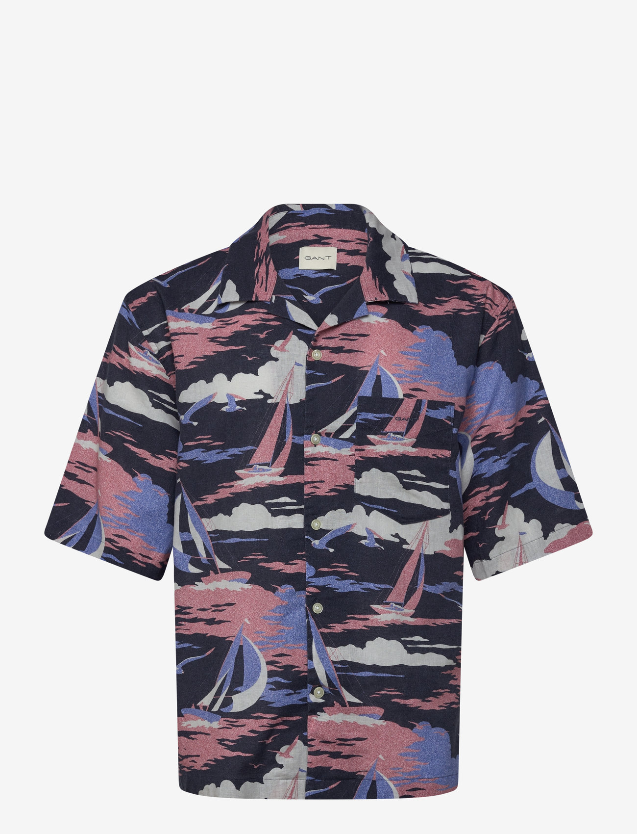 GANT - REL SAILING PRINT SS SHIRT - basic skjortor - persian blue - 0