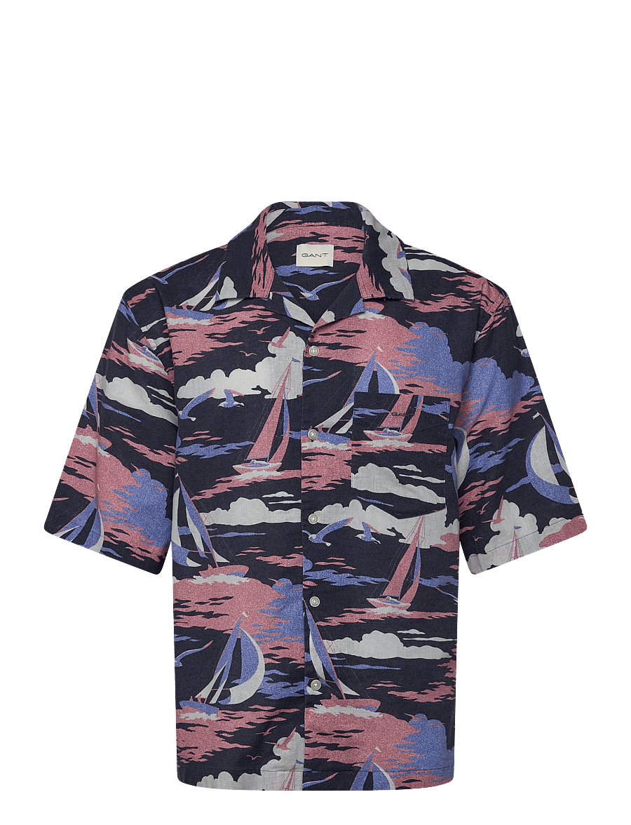 Gant - REL SAILING PRINT SS SHIRT - chemises de lin - persian blue - 0
