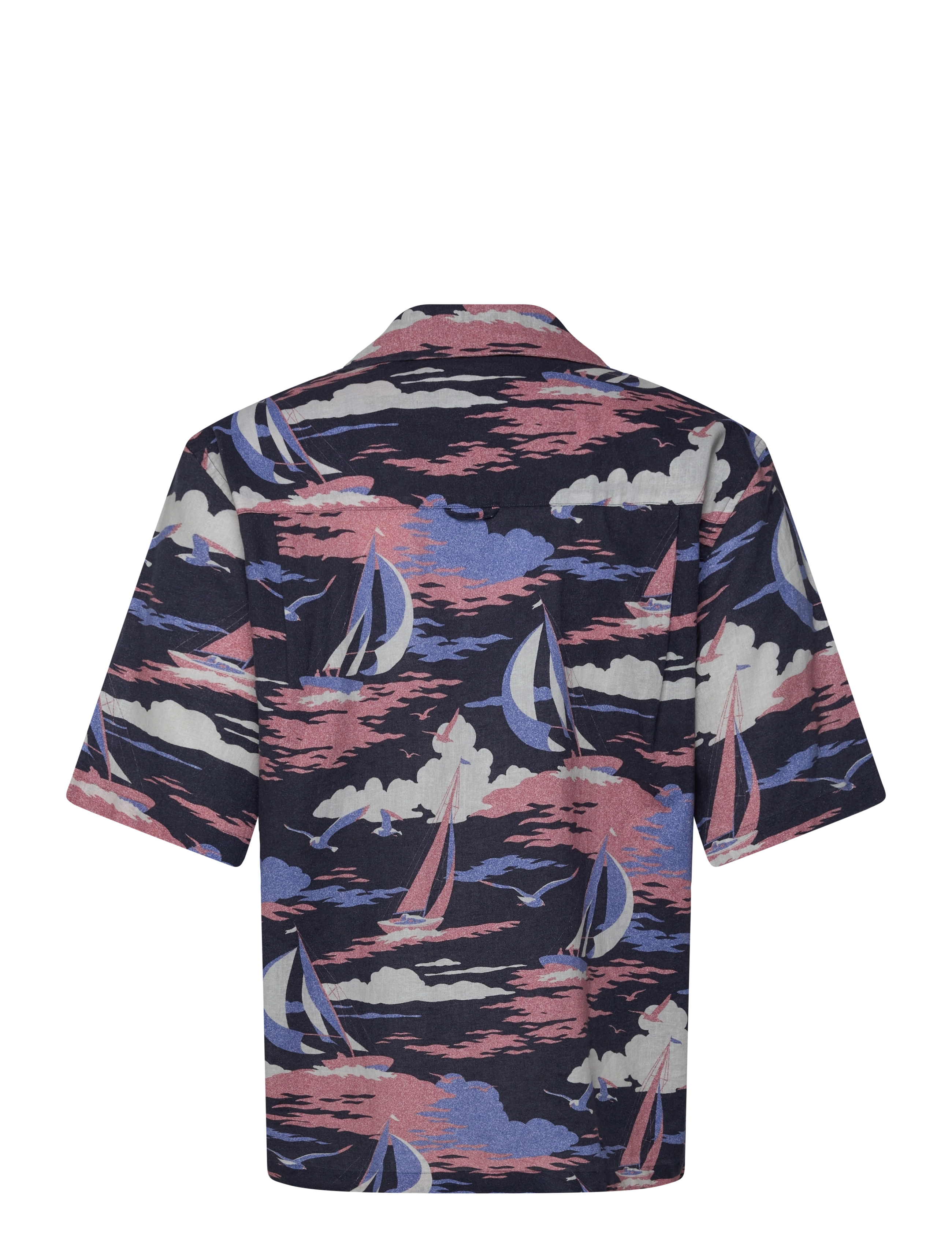 Gant - REL SAILING PRINT SS SHIRT - pellavakauluspaidat - persian blue - 1