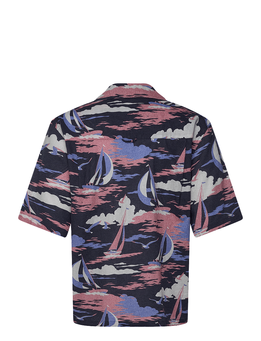 Gant - REL SAILING PRINT SS SHIRT - chemises de lin - persian blue - 1