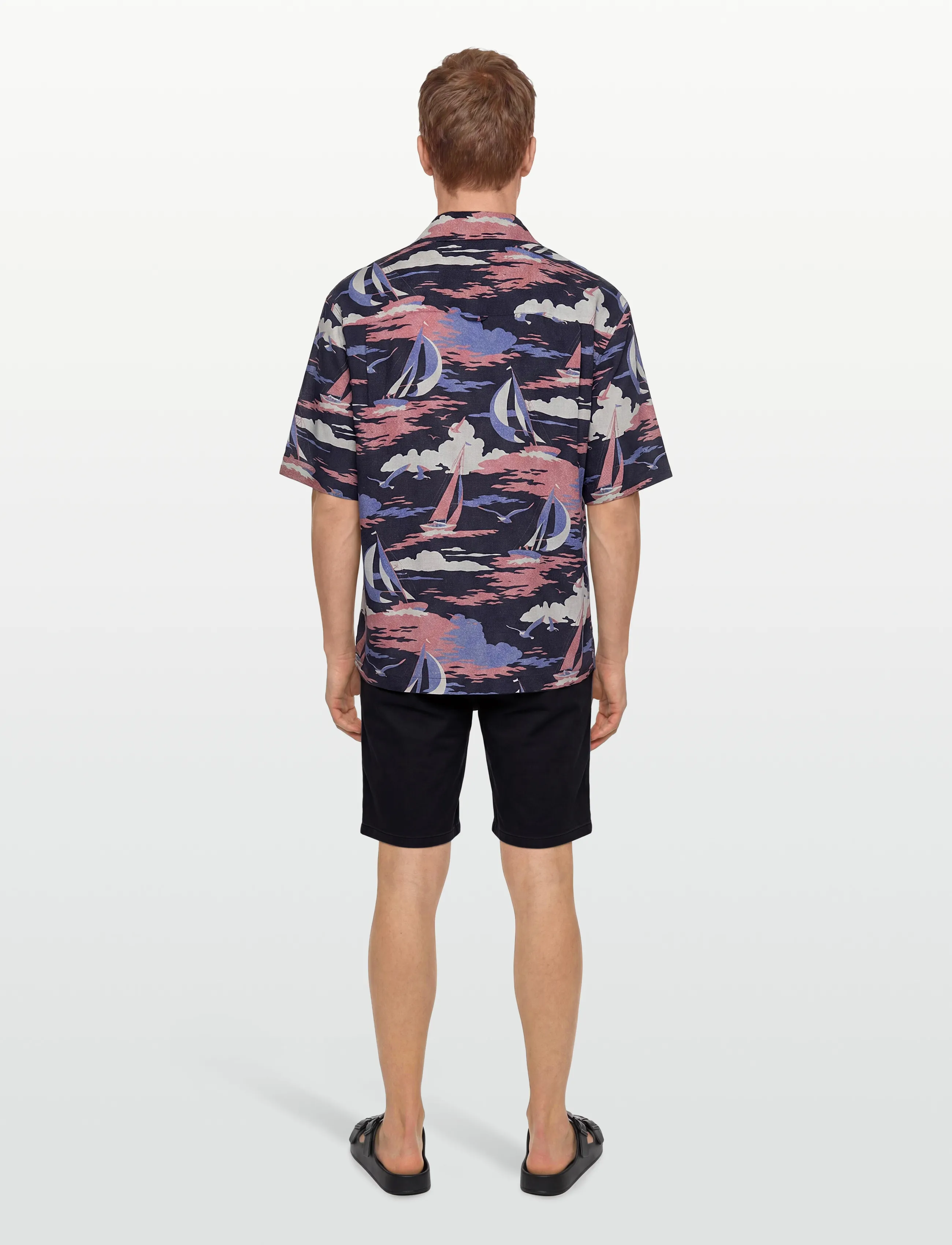 Gant - REL SAILING PRINT SS SHIRT - leinenhemden - persian blue - 4