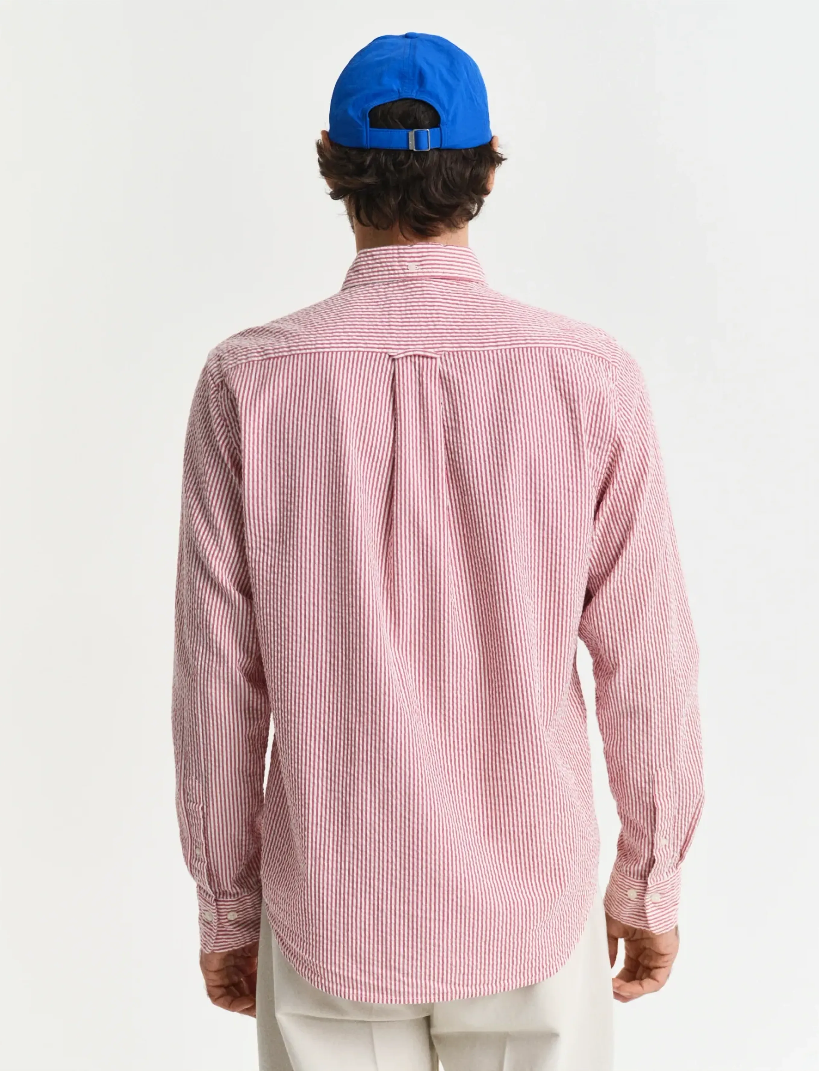 Gant - REG SEERSUCKER STRIPE SHIRT - striped shirts - ruby red - 3