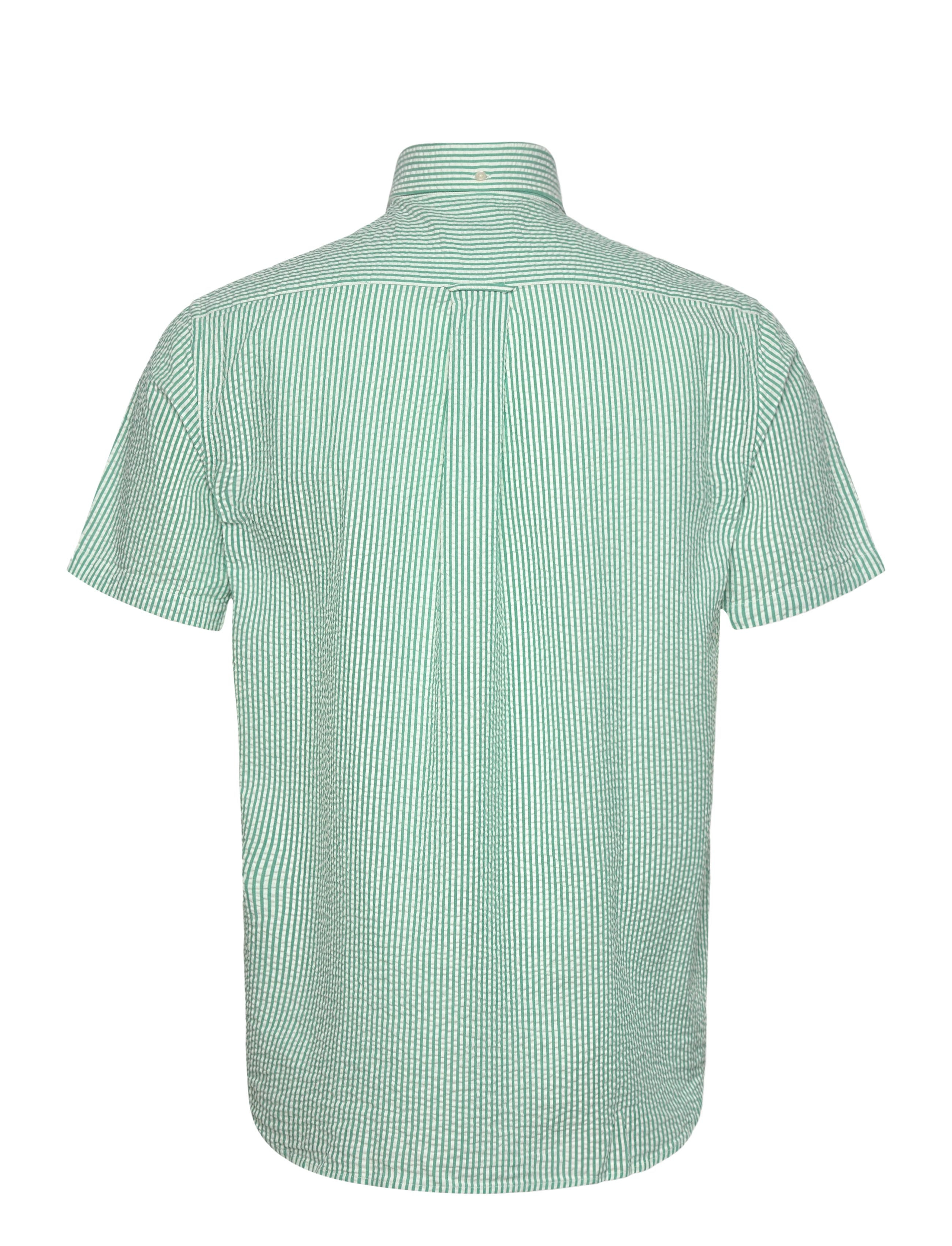 Gant - REG SEERSUCKER STRIPE SS SHIRT - kortærmede skjorter - deep green - 1