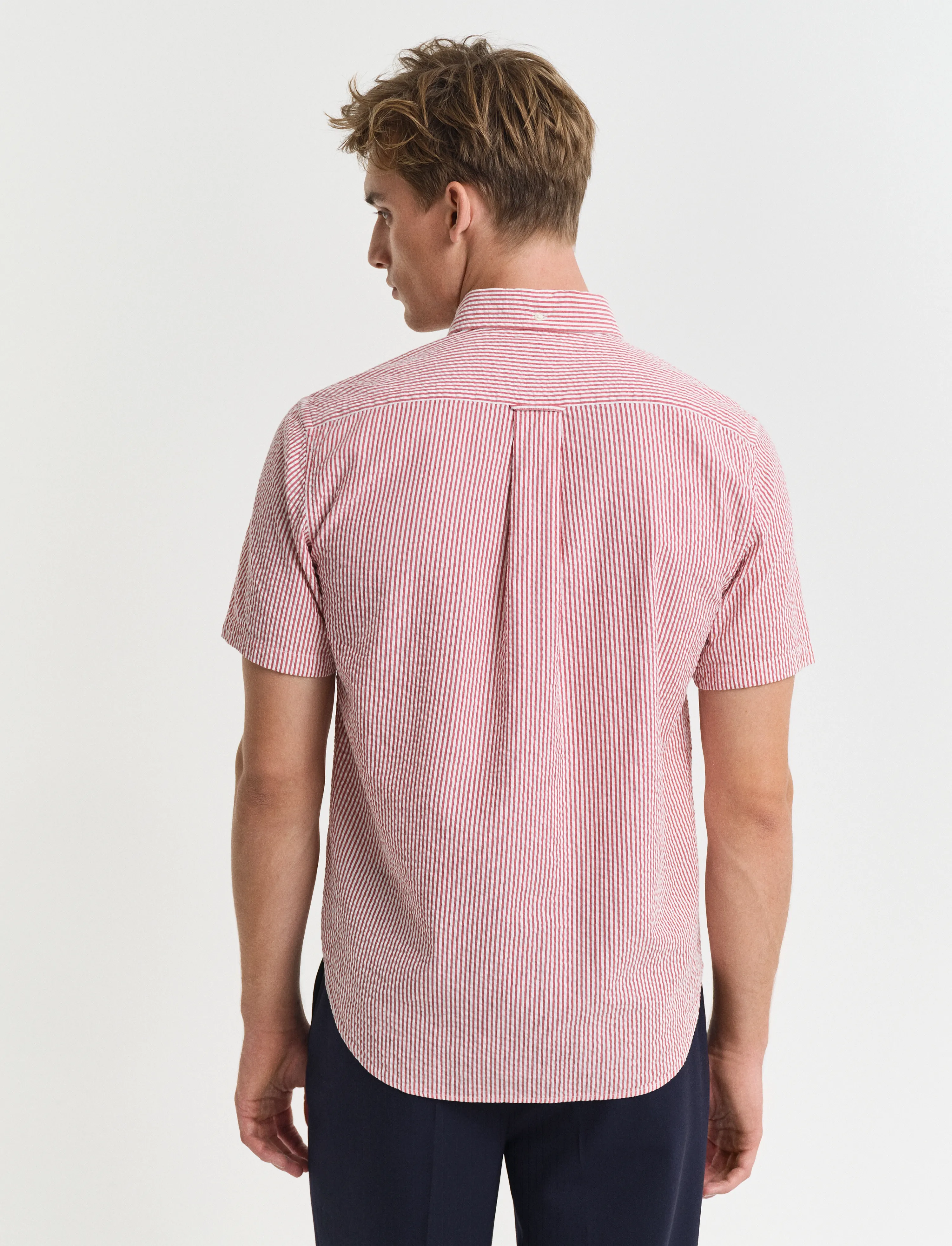 Gant - REG SEERSUCKER STRIPE SS SHIRT - lühikeste varrukatega särgid - ruby red - 2