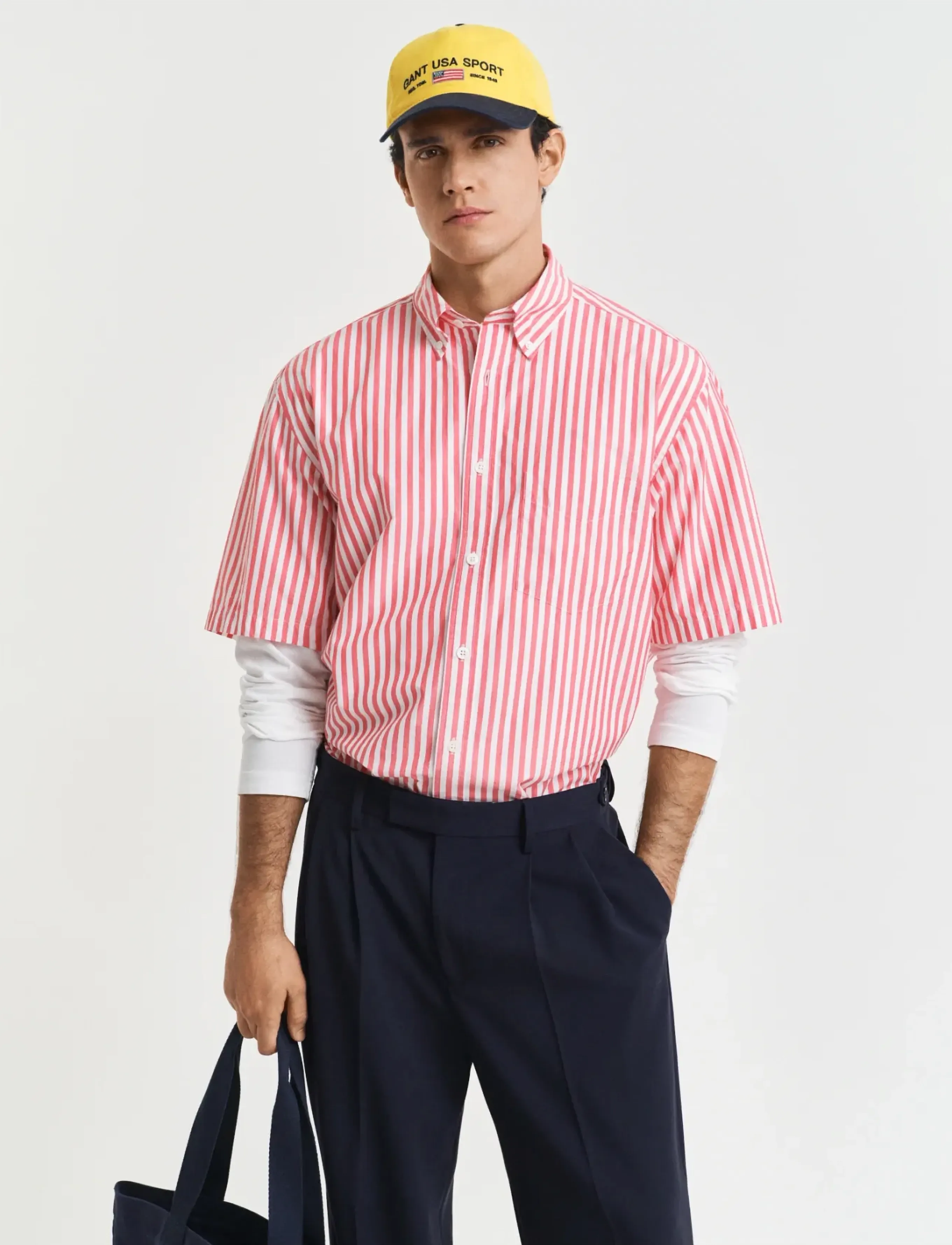 GANT REL HERITAGE POPLIN SS SHIRT - Kortærmede skjorter - WATERMELON RED / pink/rose