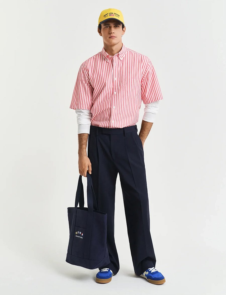 Gant - REL HERITAGE POPLIN SS SHIRT - kortærmede skjorter - watermelon red - 4