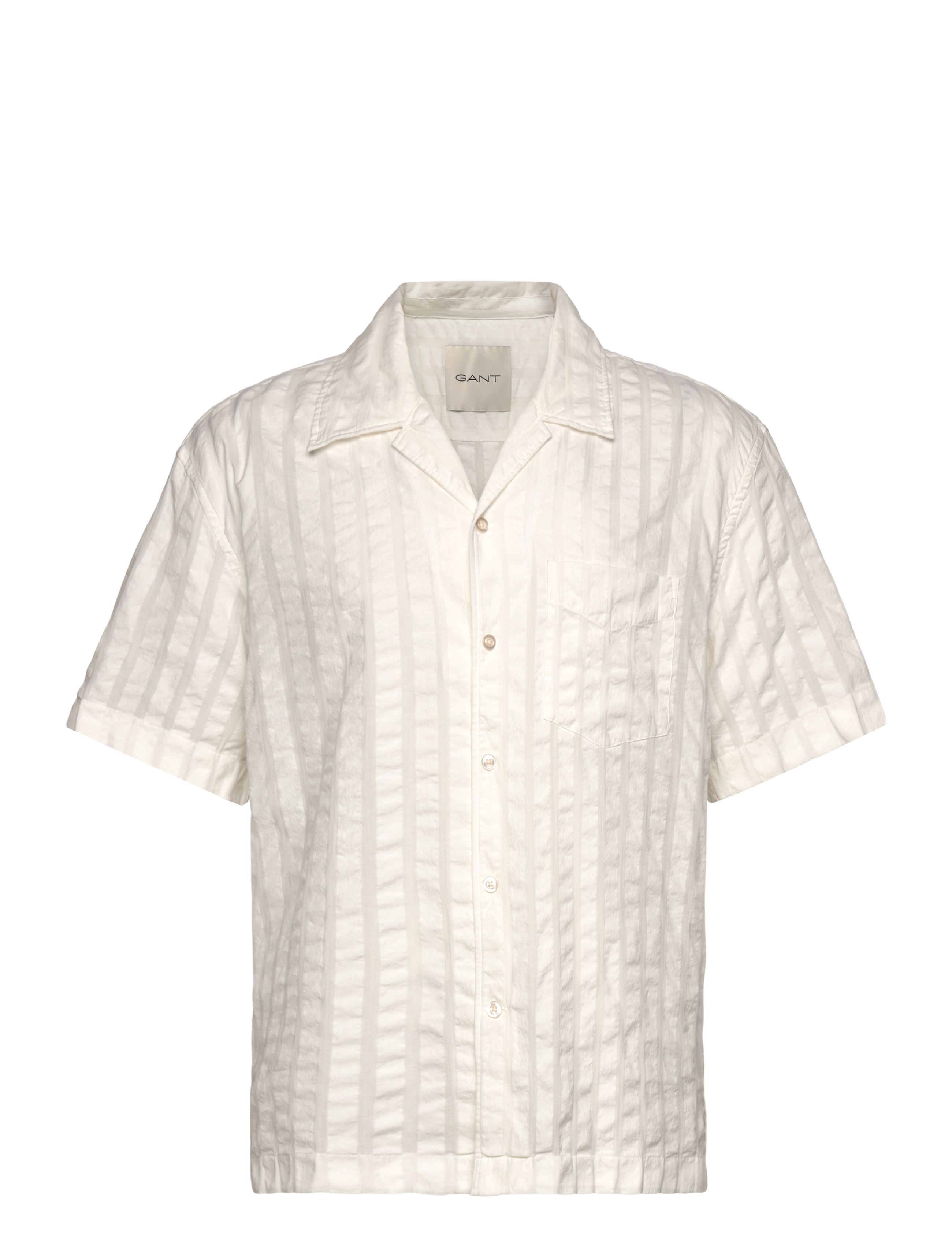 Gant REL SEERSUCKER RESORT SHIRT - Shirts - EGGSHELL / cream