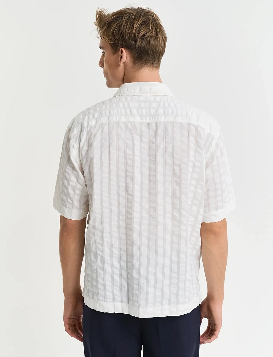 Gant - REL SEERSUCKER RESORT SHIRT - lühikeste varrukatega särgid - eggshell - 3