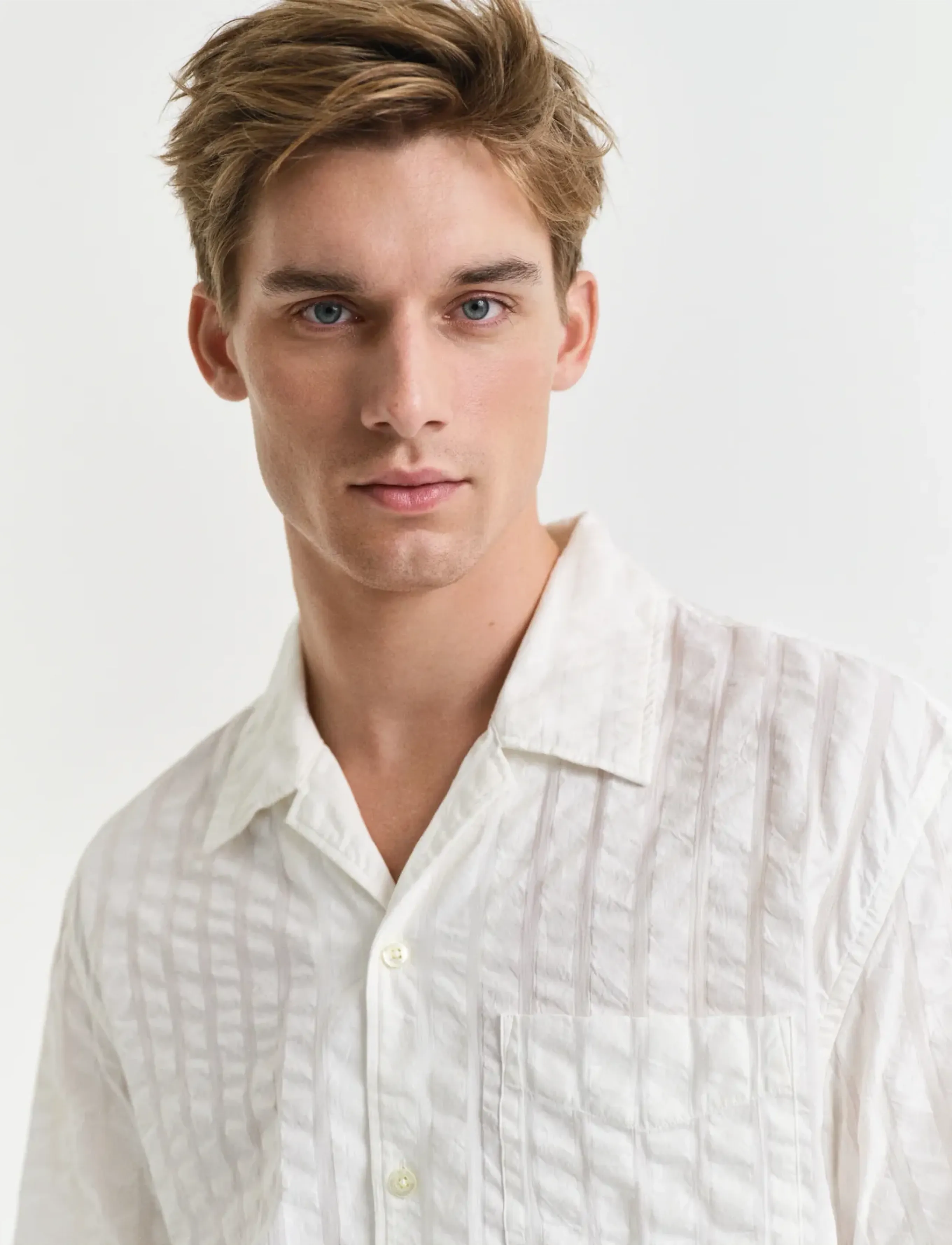 Gant - REL SEERSUCKER RESORT SHIRT - kurzarmhemden - eggshell - 4
