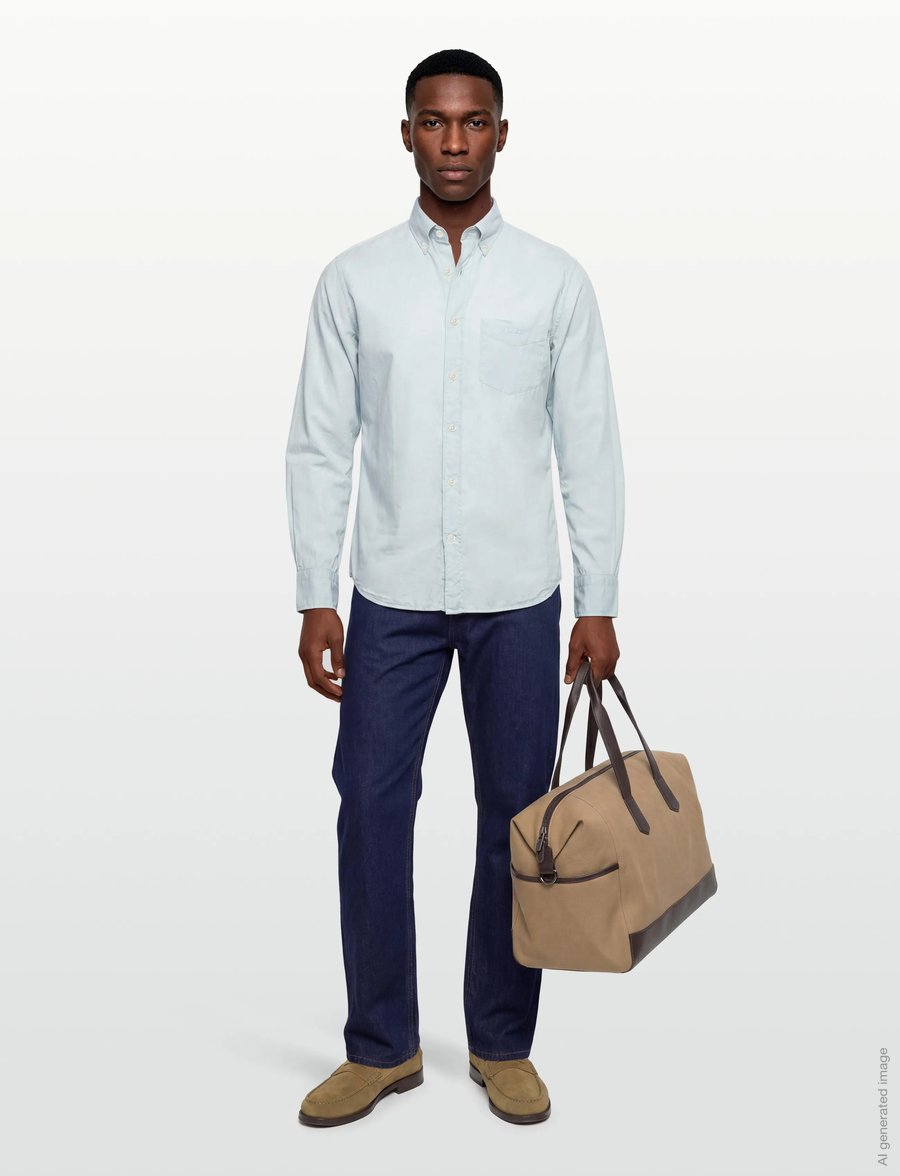 Gant - REG SUNFADED VOILE SHIRT - freizeithemden - fresh blue - 0