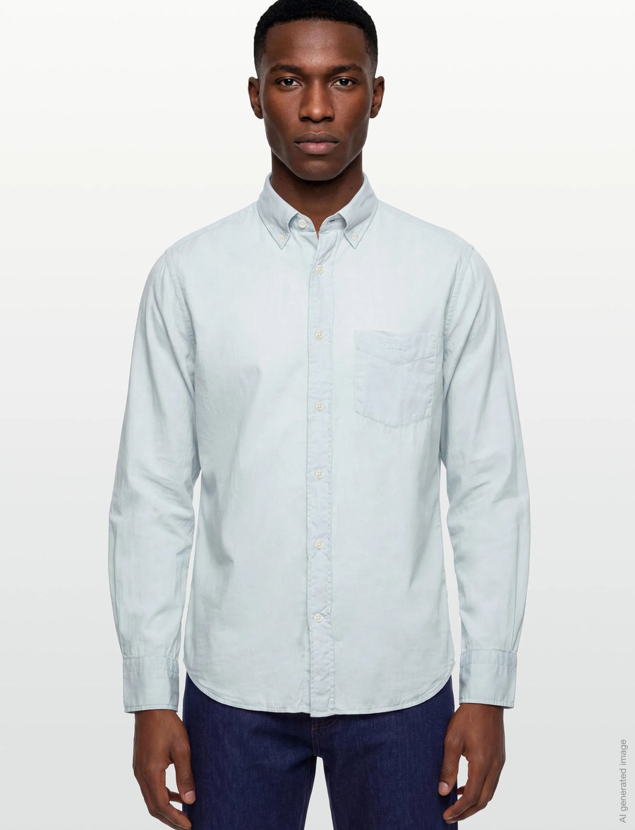 Gant - REG SUNFADED VOILE SHIRT - freizeithemden - fresh blue - 3