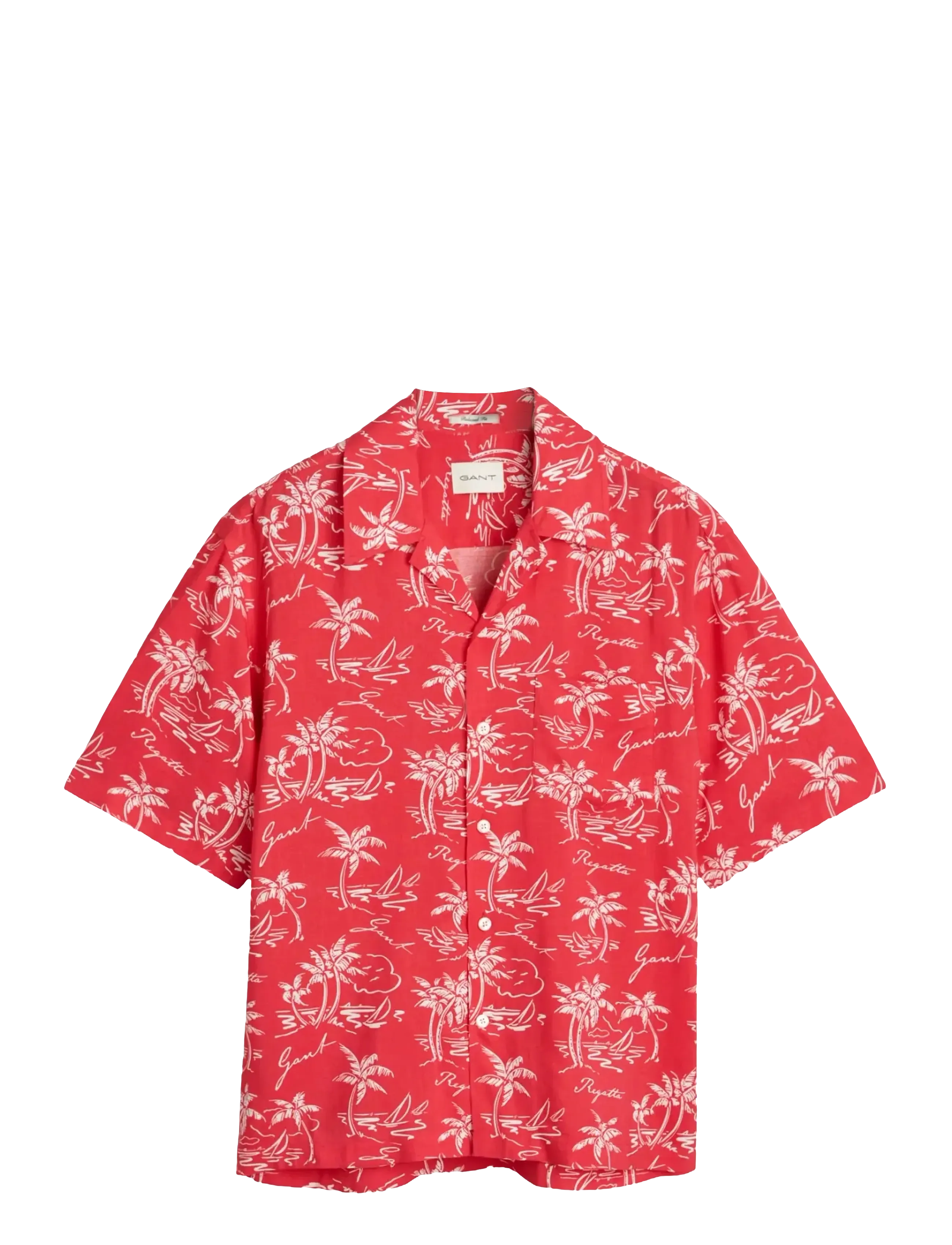 GANT REL ISLAND PRINT SHIRT - Kurzarmhemden - WATERMELON RED / red