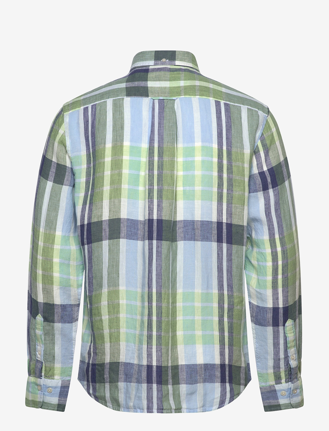 Gant - REG LINEN MADRAS SHIRT - linased särgid - kalamata green - 1