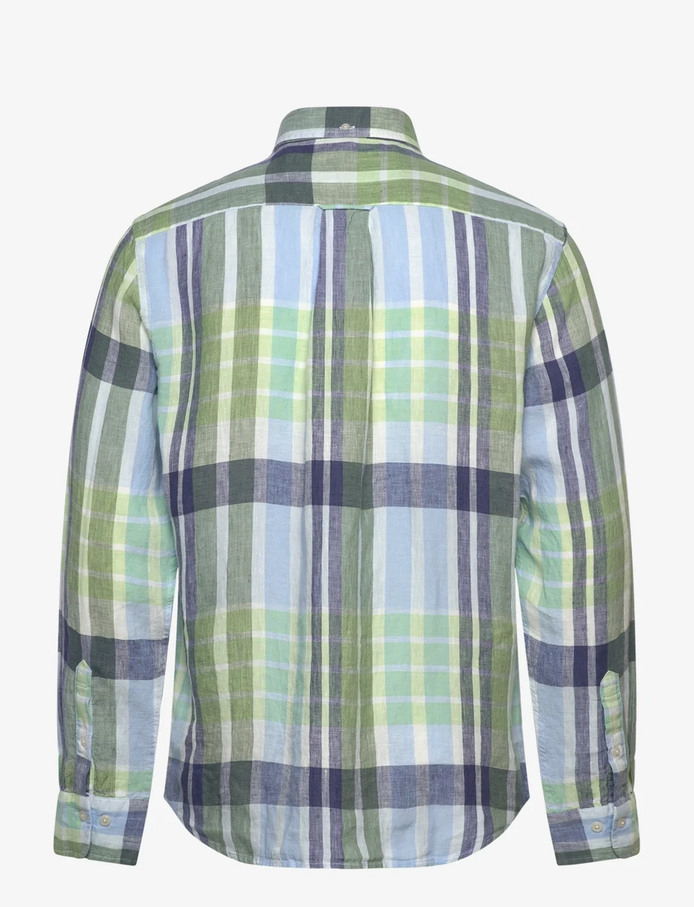GANT - REG LINEN MADRAS SHIRT - linnen overhemden - kalamata green - 1