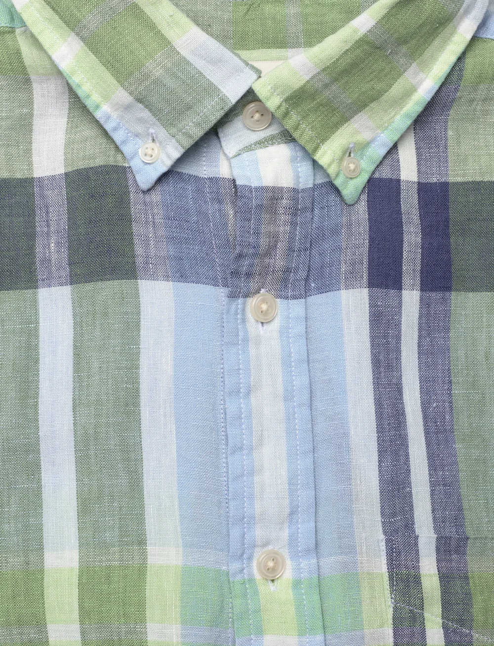 GANT - REG LINEN MADRAS SHIRT - linnen overhemden - kalamata green - 2