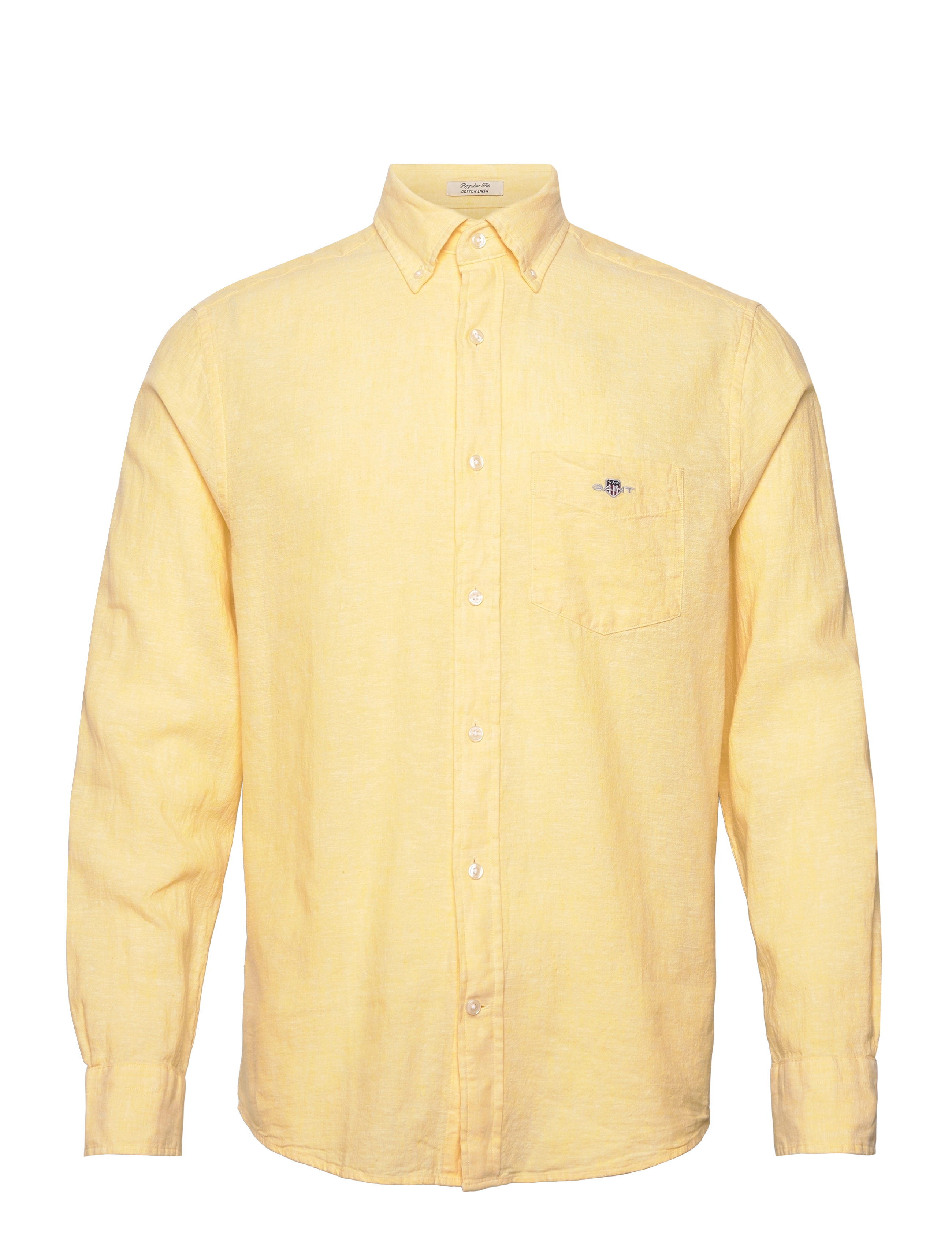 Gant - REG COTTON LINEN SHIRT - hørskjorter - banana yellow - 1